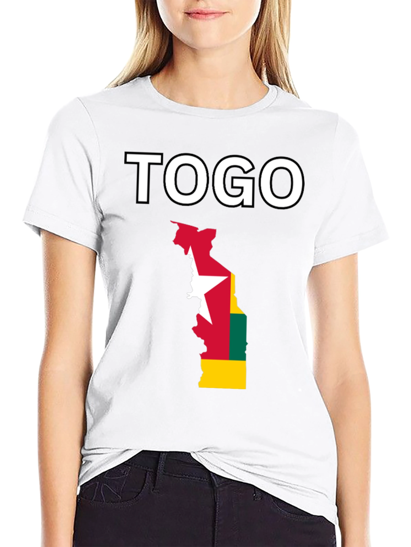 Togo Flag T-Shirt - Black Cotton Tee