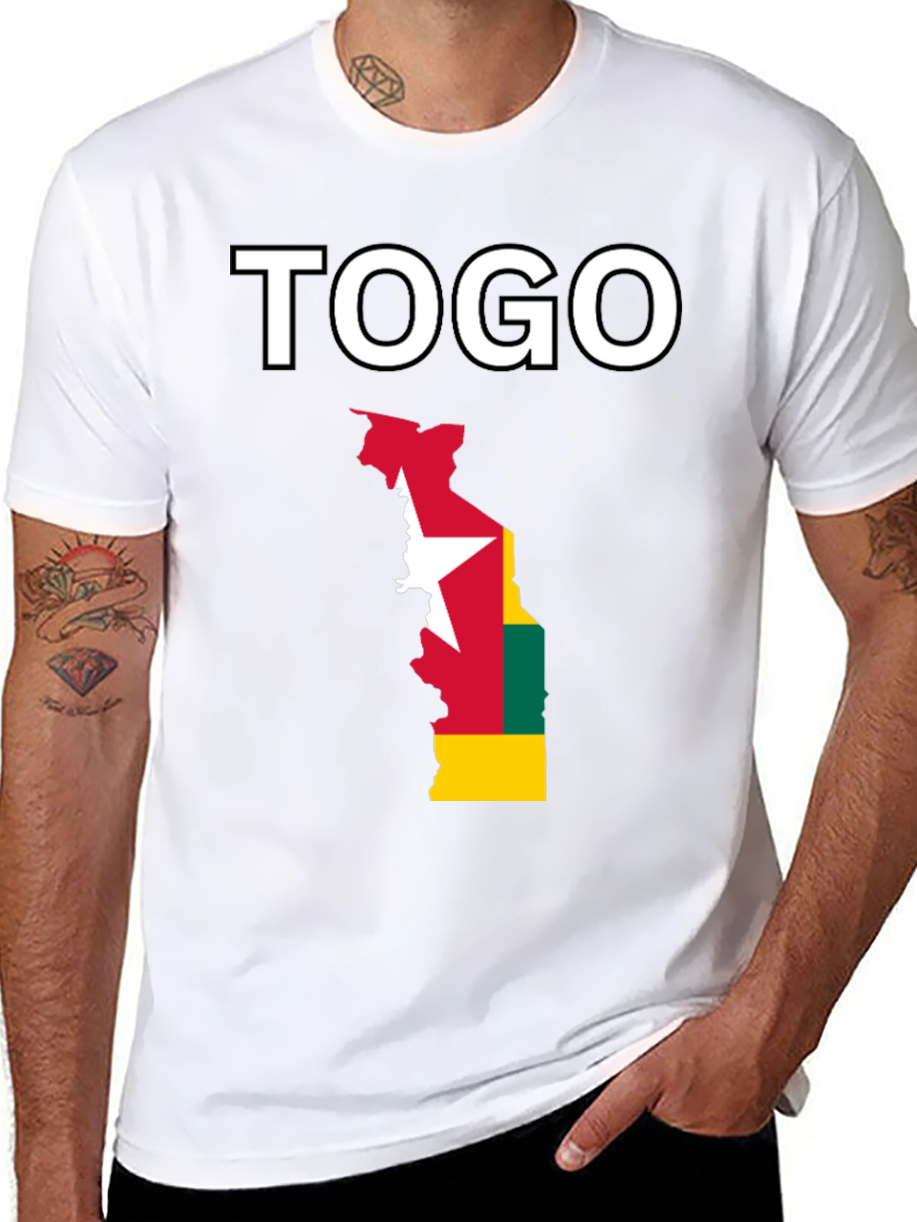 Togo Flag T-Shirt - Black Cotton Tee