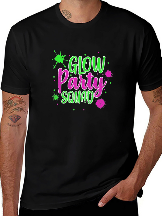Glow Party Squad Black T-Shirt