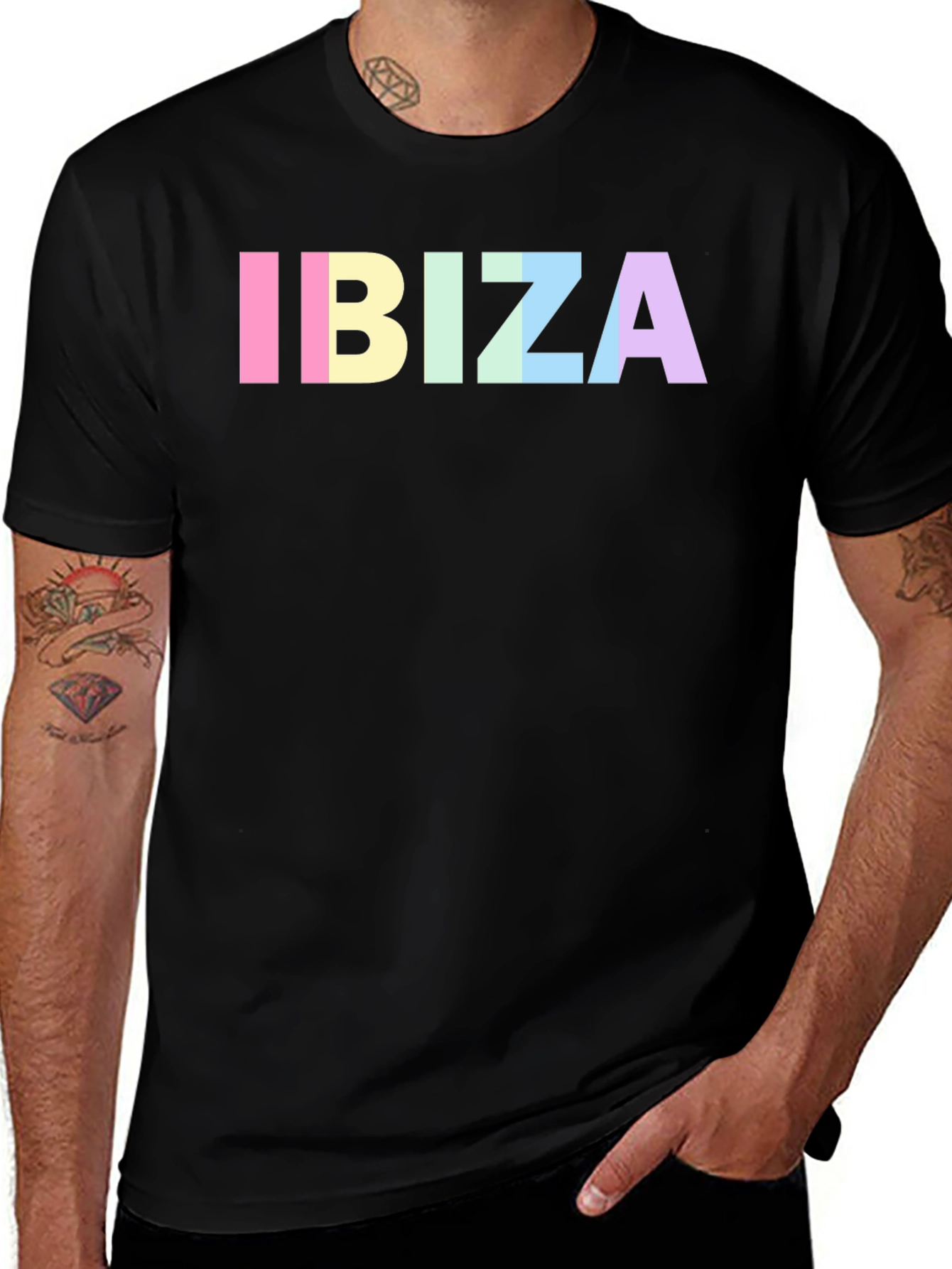 Ibiza Graphic Tee - Black Cotton Blend
