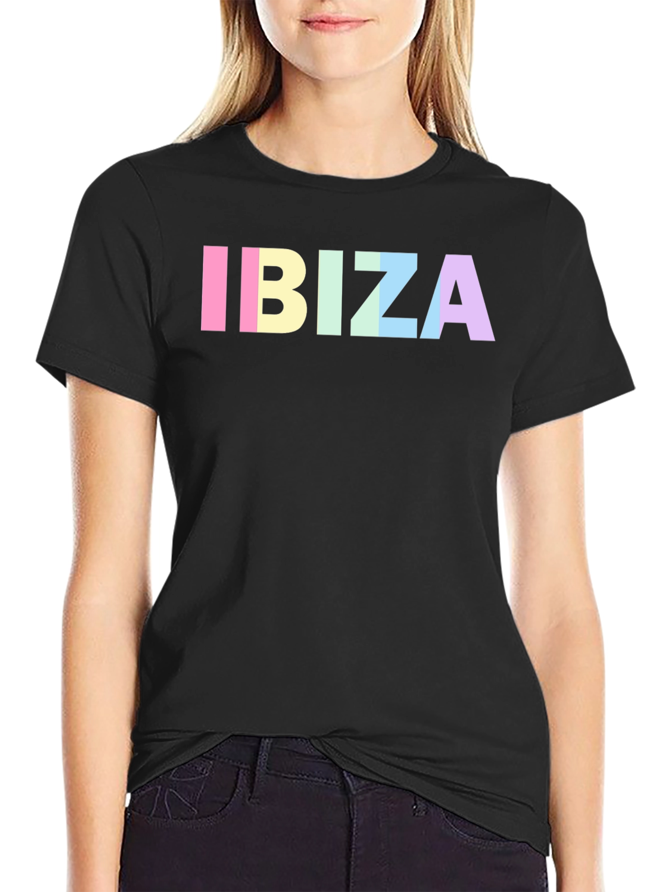 Ibiza Graphic Tee - Black Cotton Blend