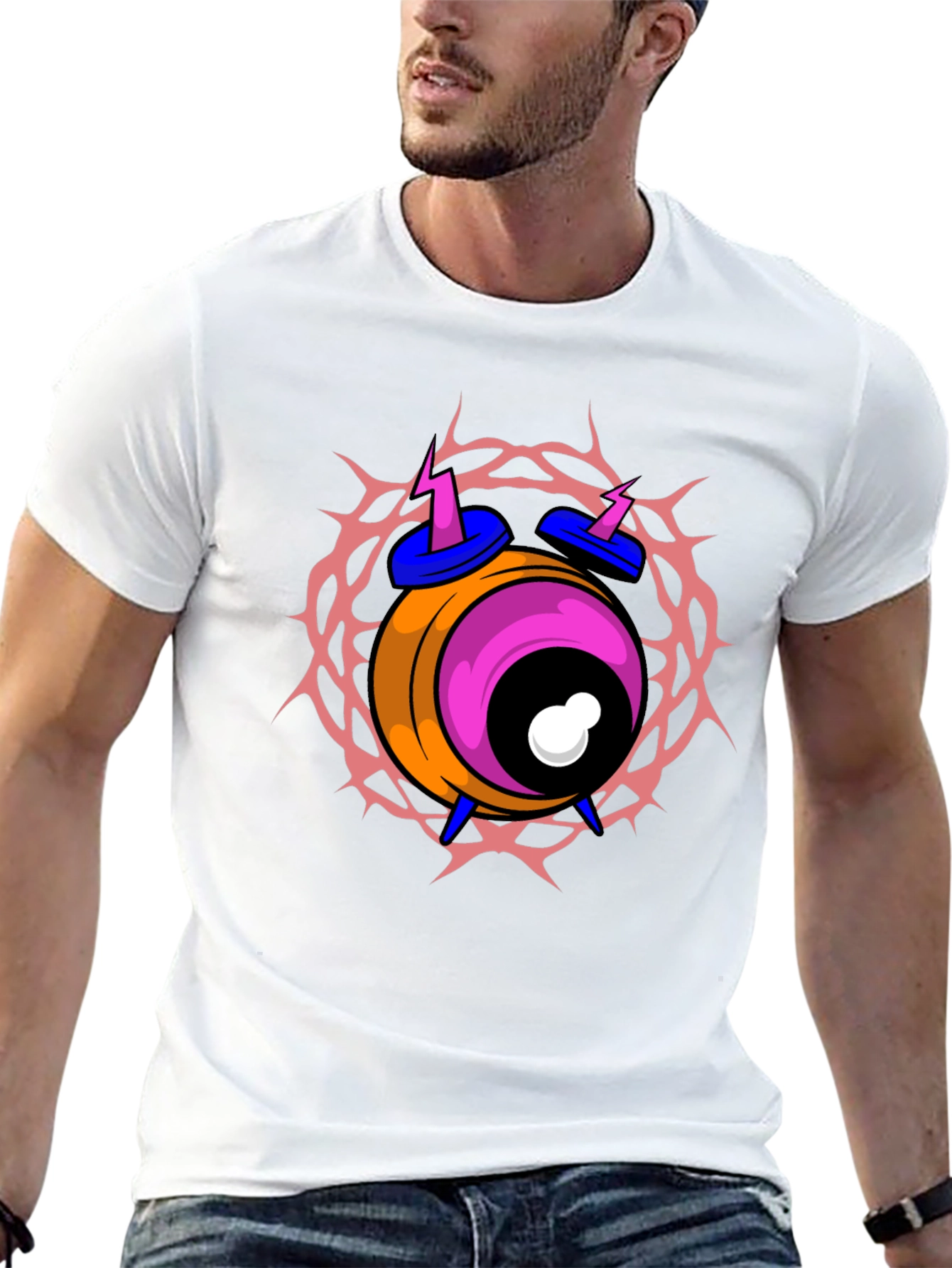 Eye Alarm Clock Graphic Tee - Unique Design