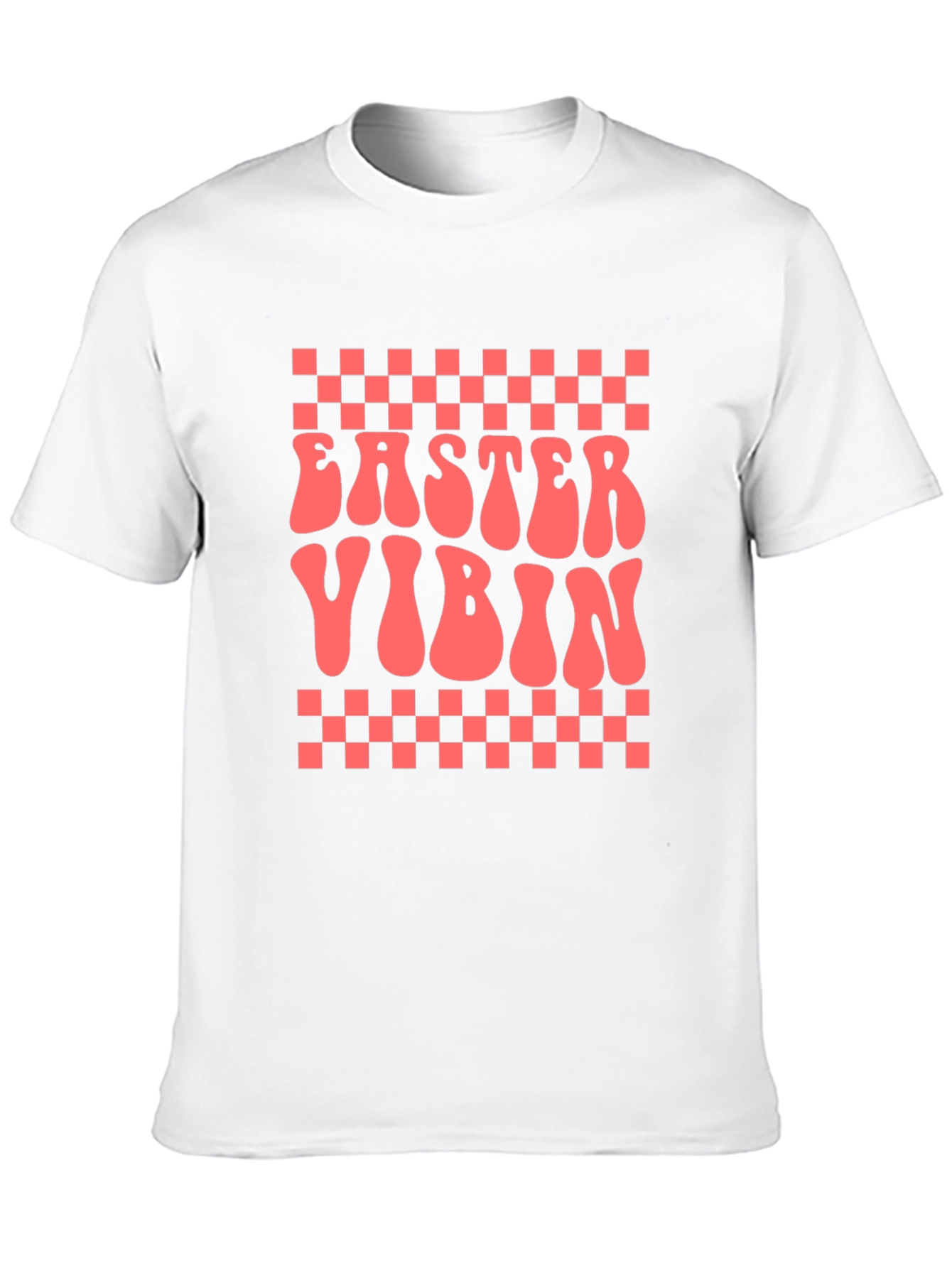 Easter Vibin T-Shirt Retro Checkered Spring Holiday