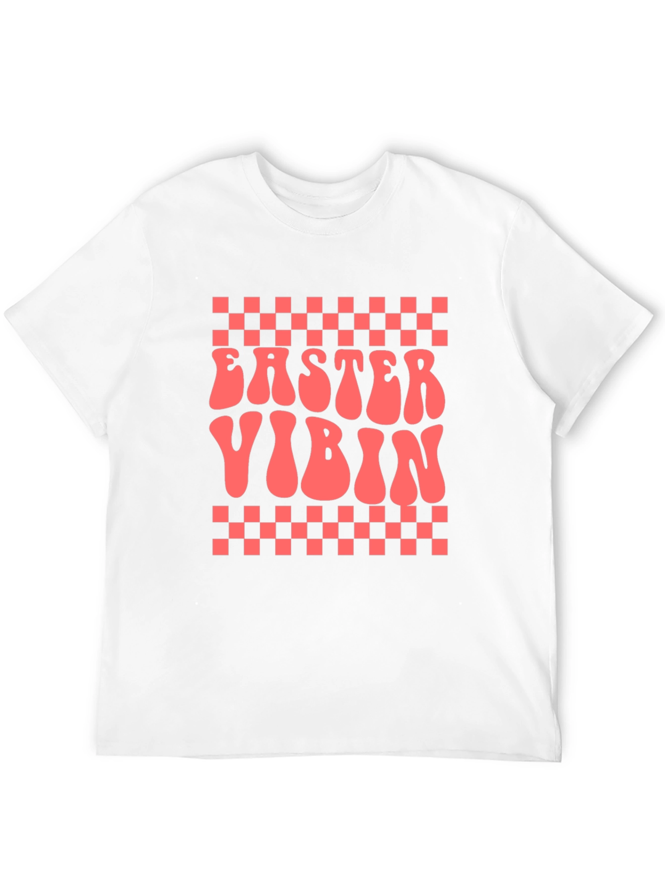 Easter Vibin T-Shirt Retro Checkered Spring Holiday