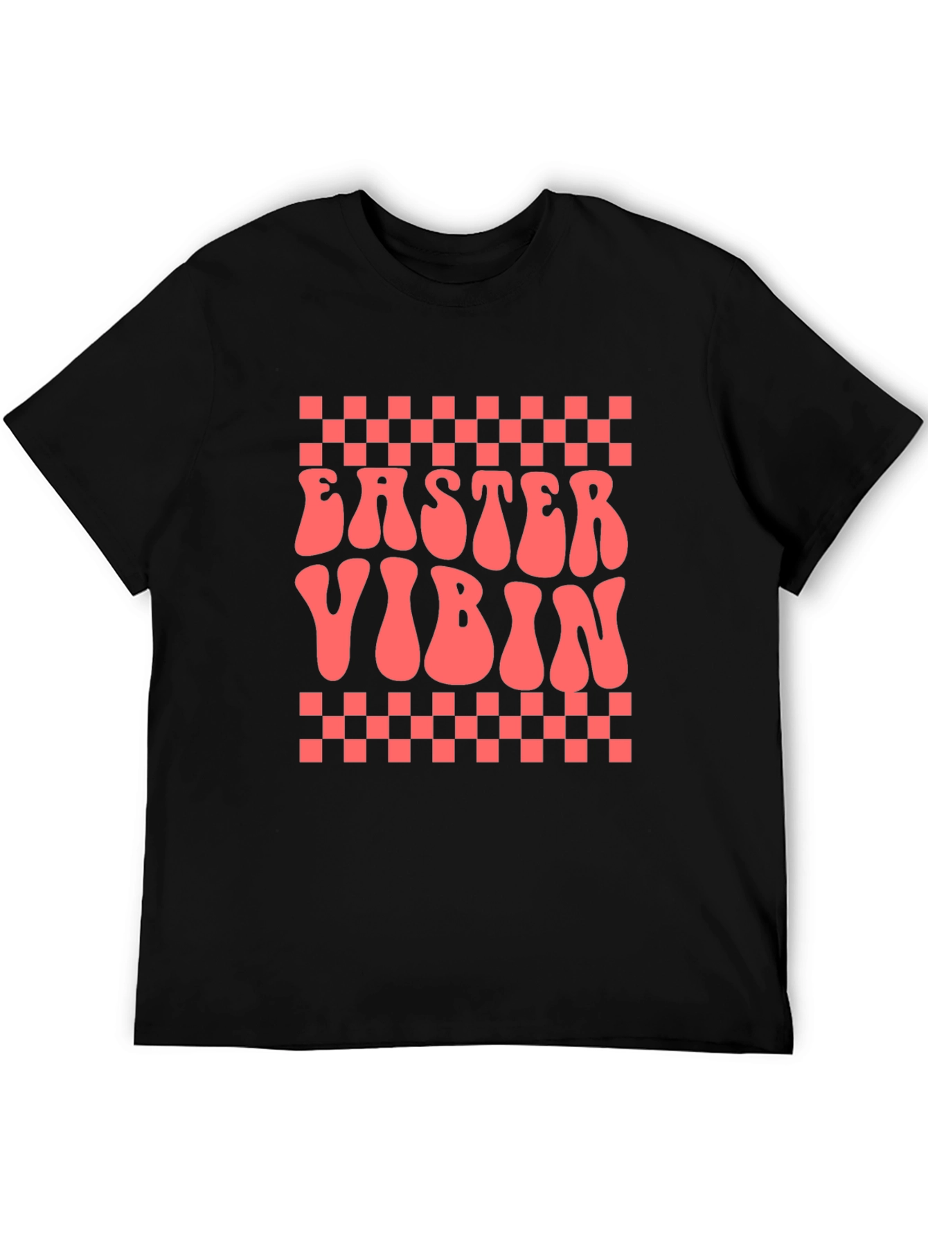 Easter Vibin T-Shirt Retro Checkered Spring Holiday