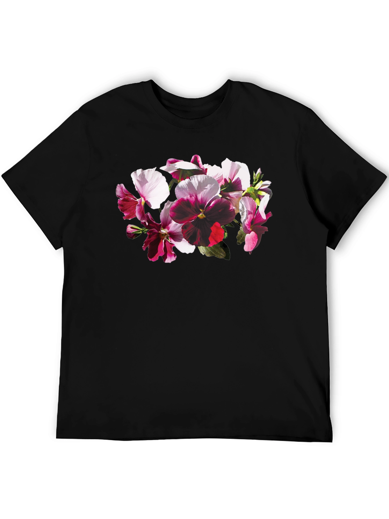 Floral Bouquet Graphic Black T-Shirt