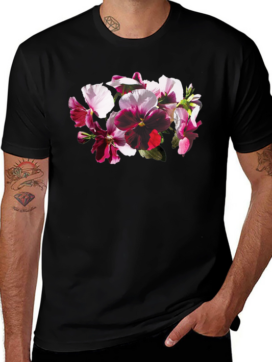 Floral Bouquet Graphic Black T-Shirt