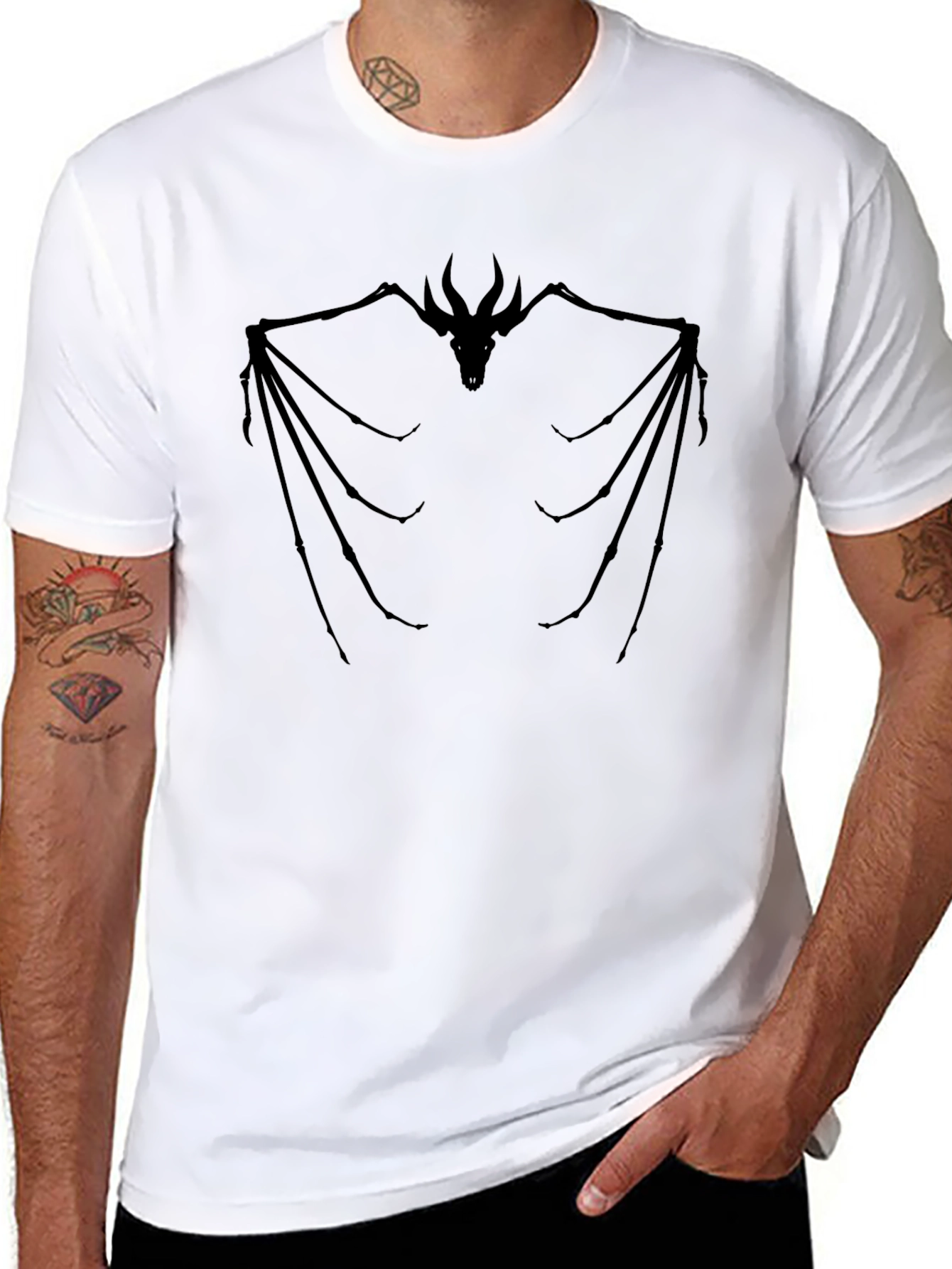 Dragon Skeleton T-Shirt - Black Graphic Tee