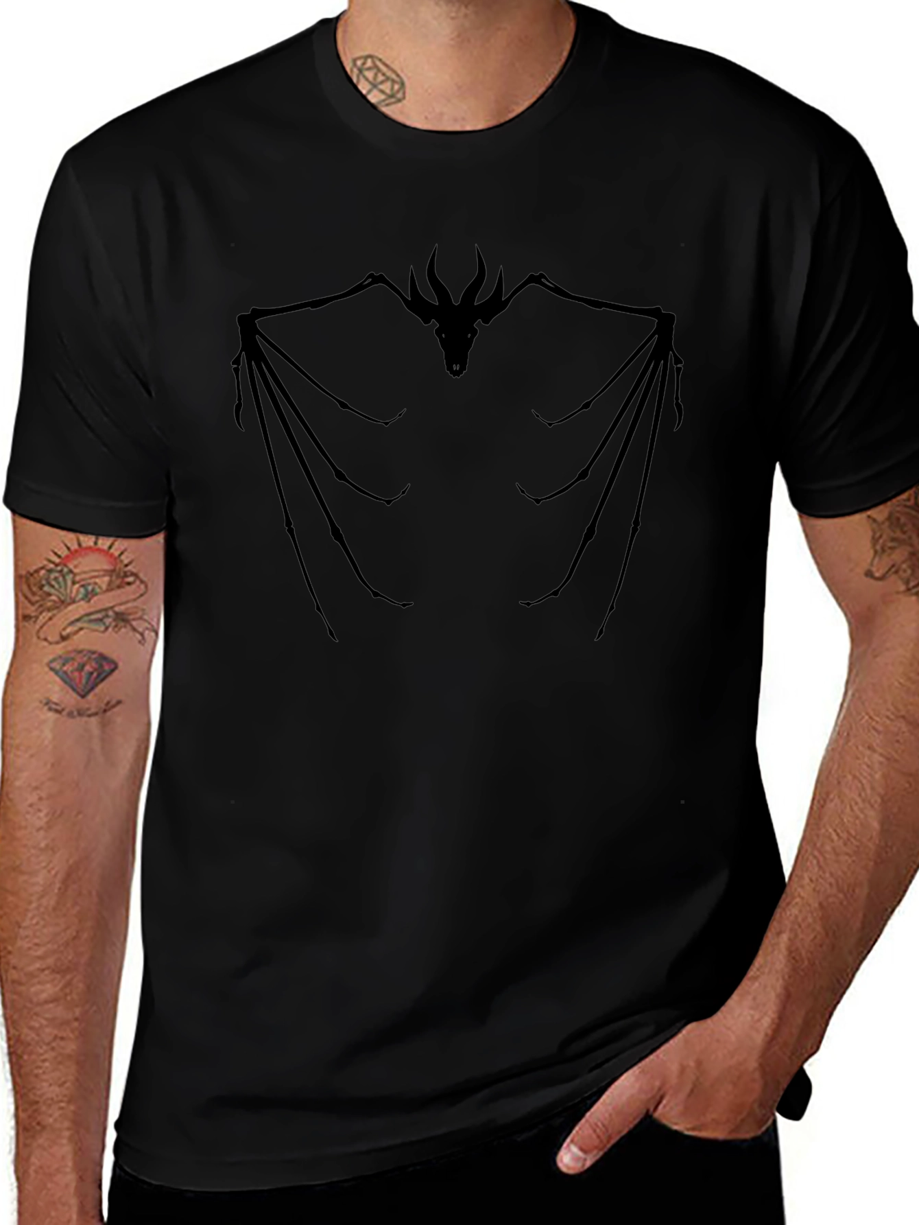 Dragon Skeleton T-Shirt - Black Graphic Tee