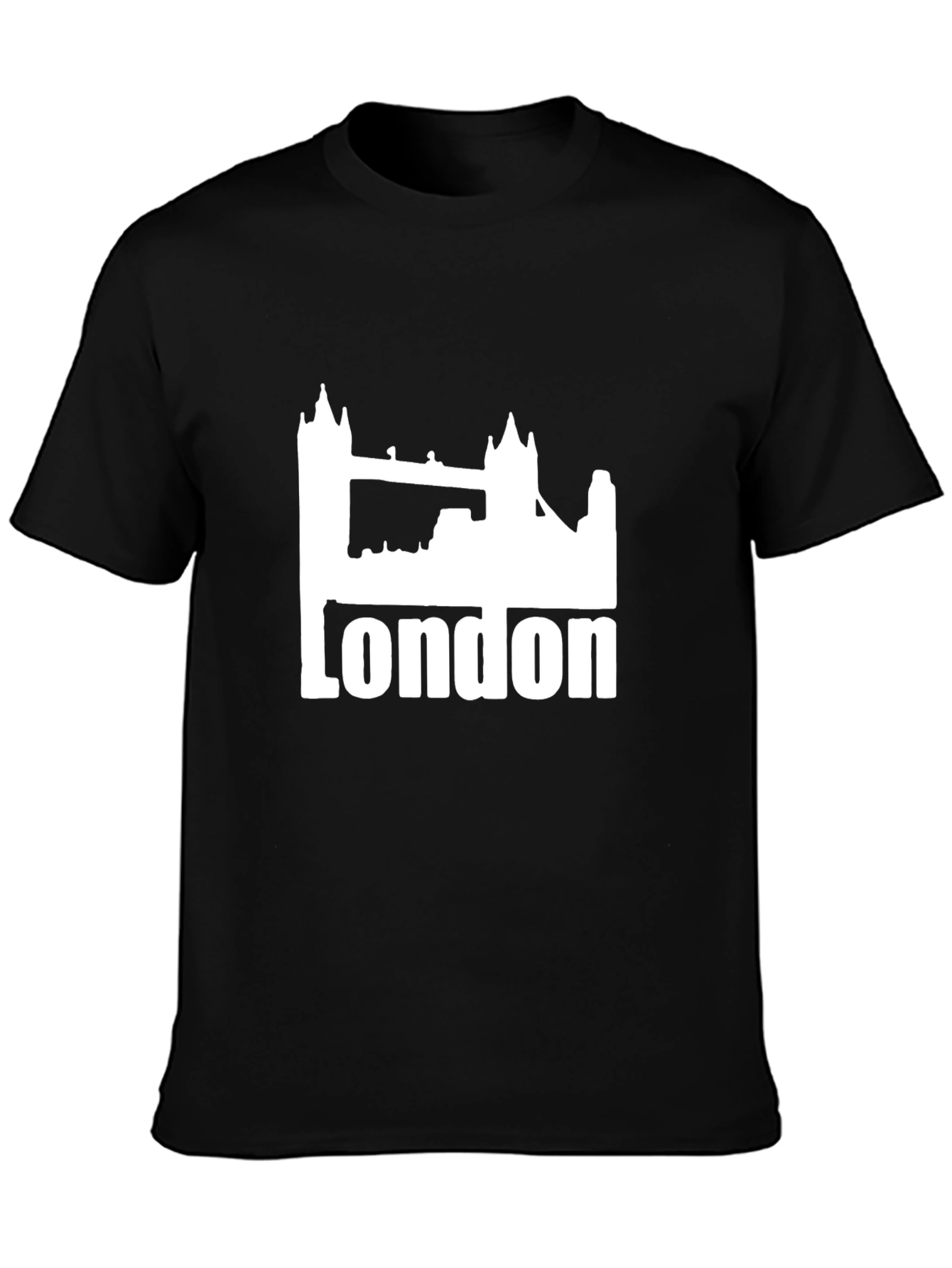 London Skyline Graphic Tee - Black Cotton Blend