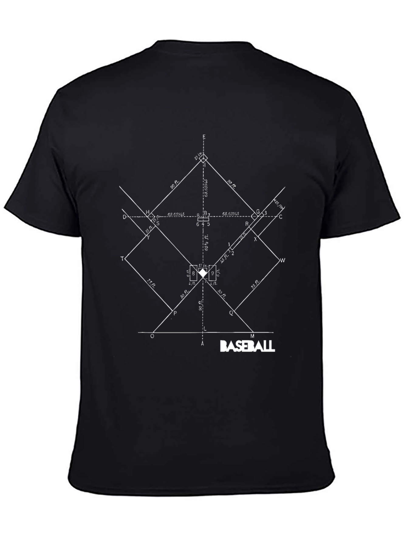 Baseball Diagram T-Shirt - Black Graphic Tee