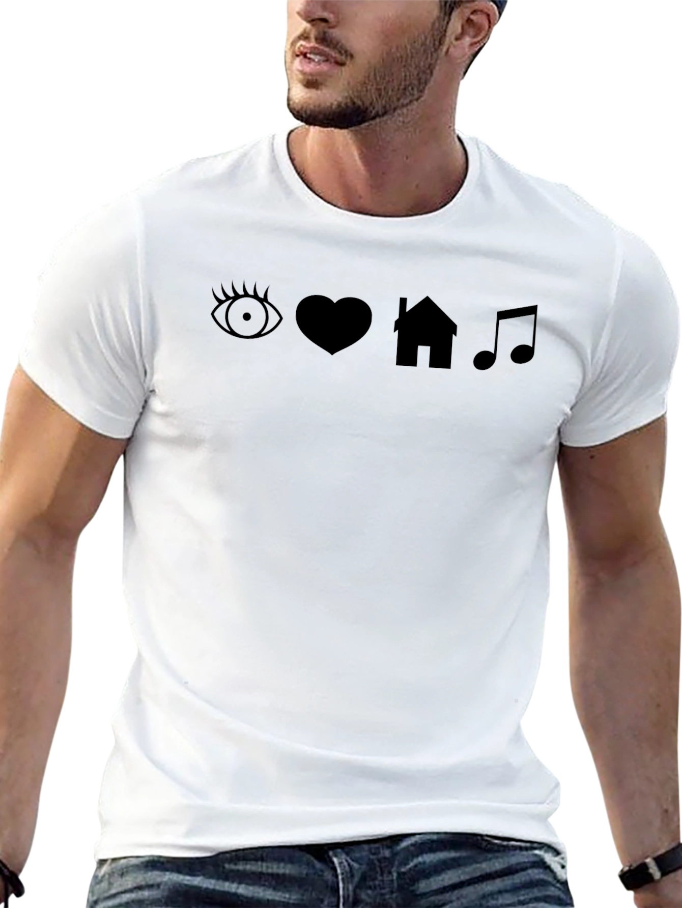 Eye Heart House Music Black T-Shirt