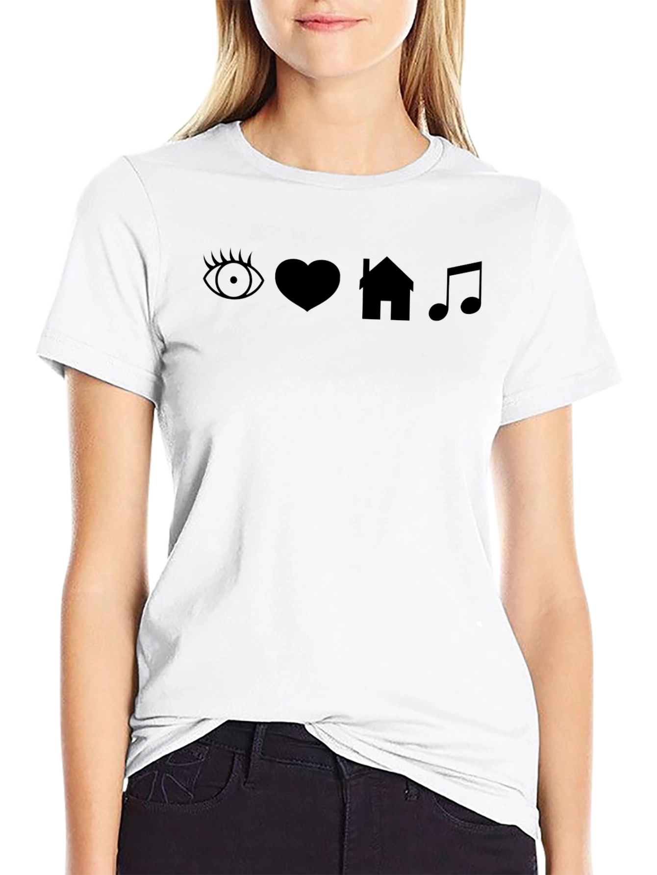 Eye Heart House Music Black T-Shirt