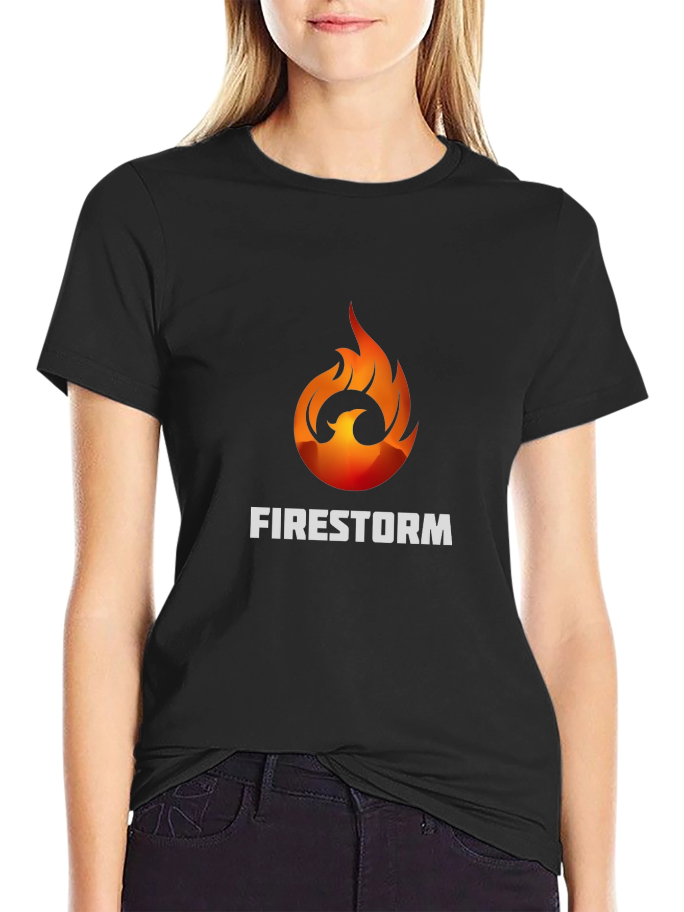 Firestorm Phoenix Graphic Black T-Shirt