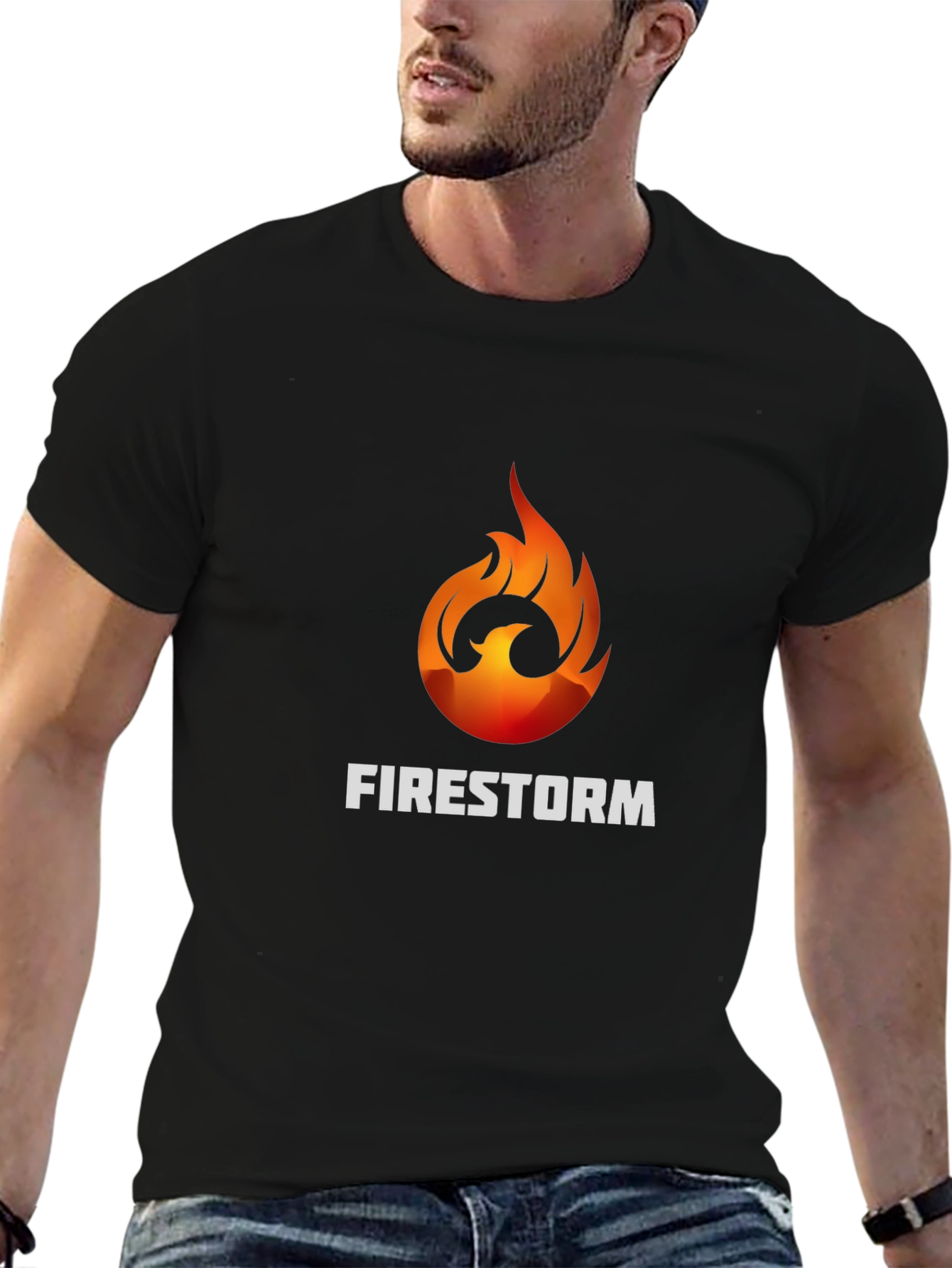 Firestorm Phoenix Graphic Black T-Shirt