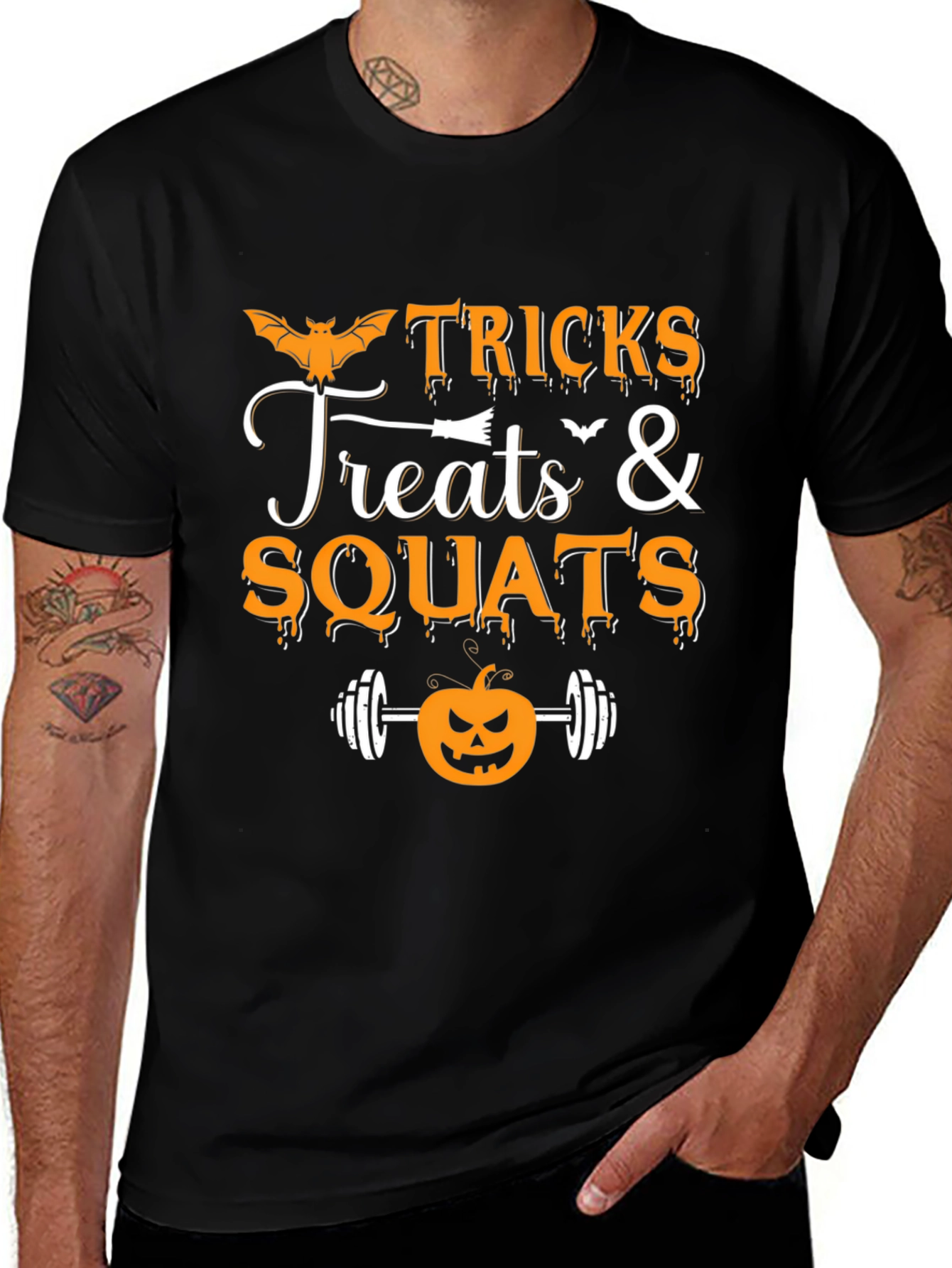 Tricks Treats & Squats Halloween Gym T-Shirt