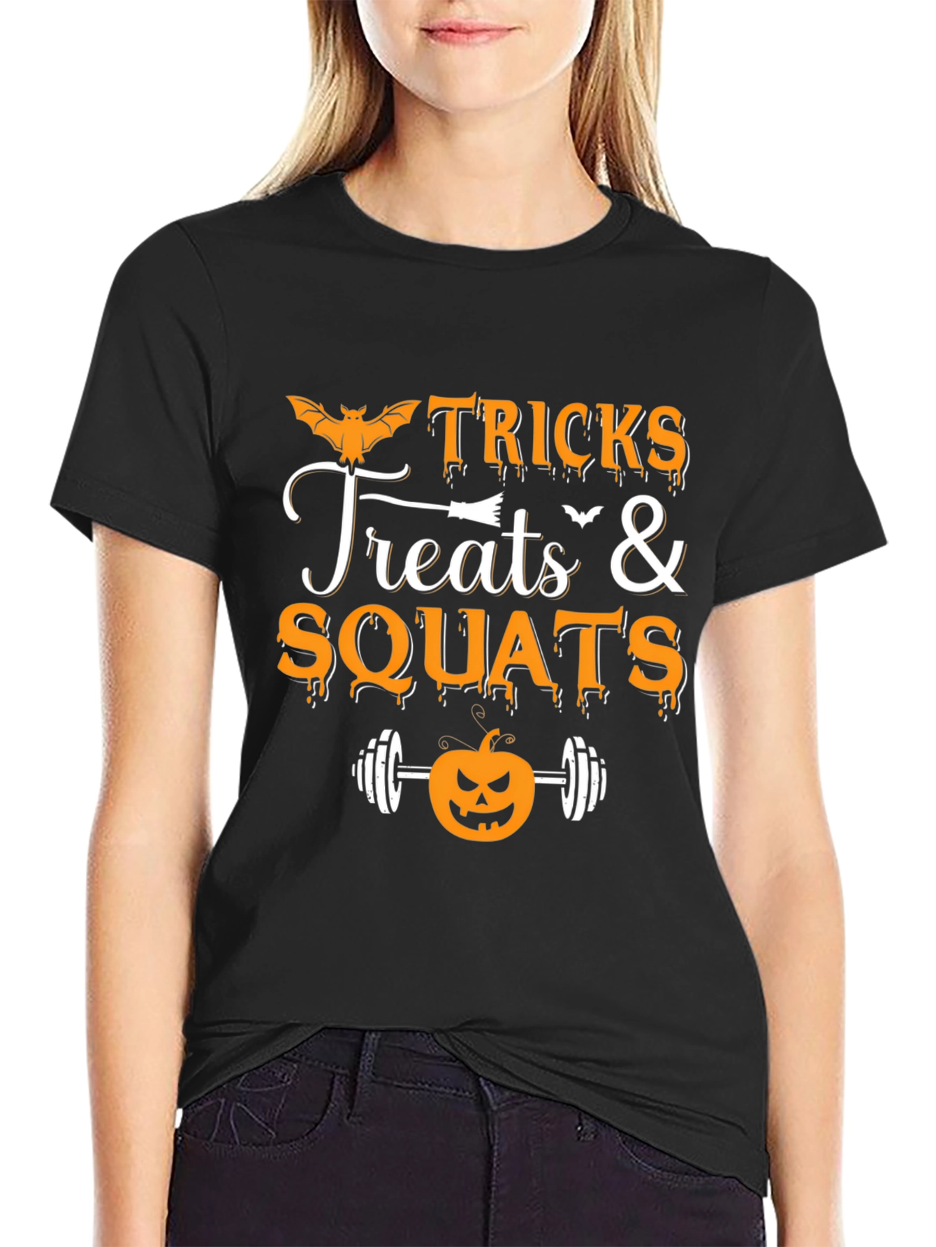 Tricks Treats & Squats Halloween Gym T-Shirt