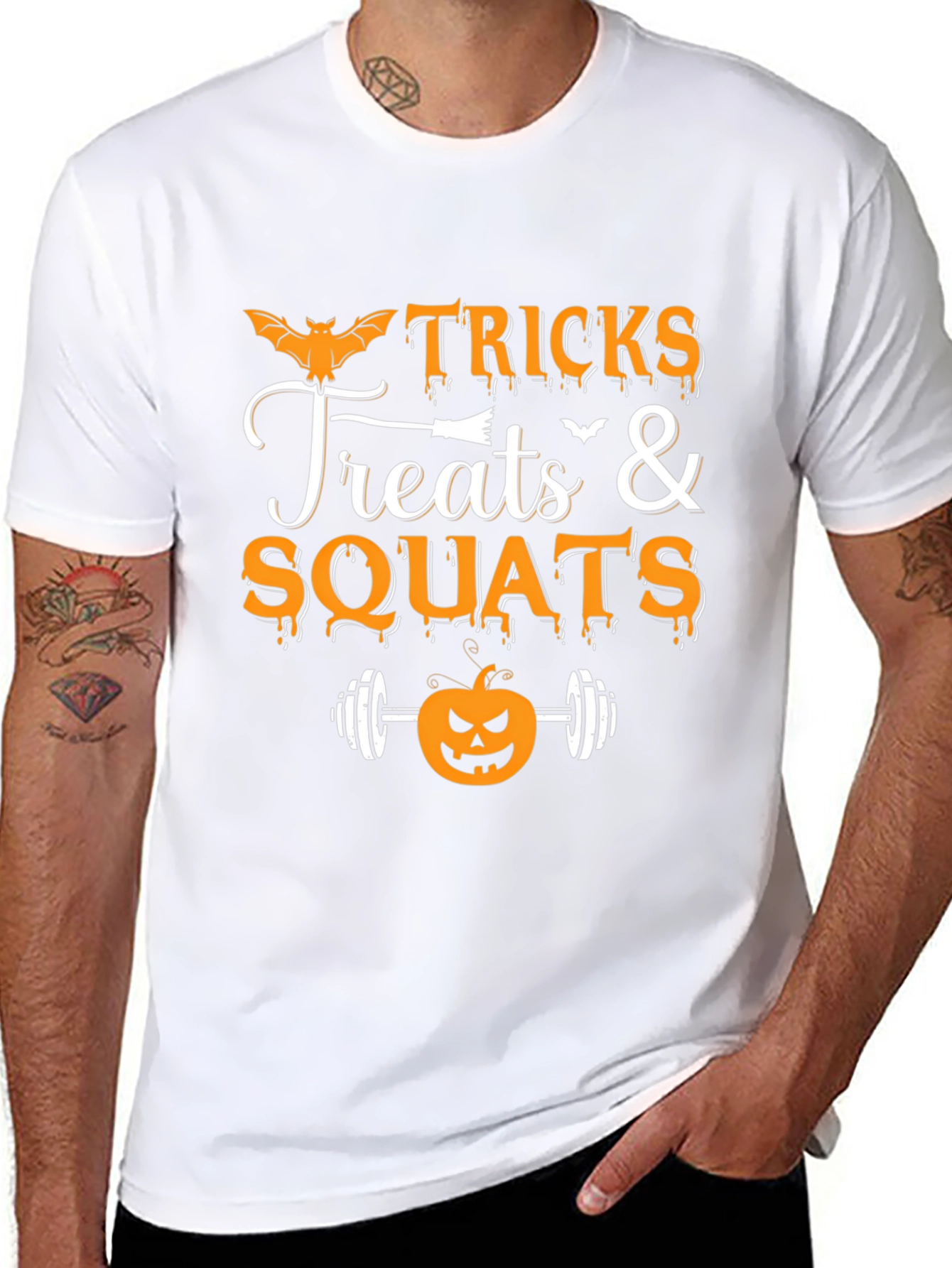 Tricks Treats & Squats Halloween Gym T-Shirt