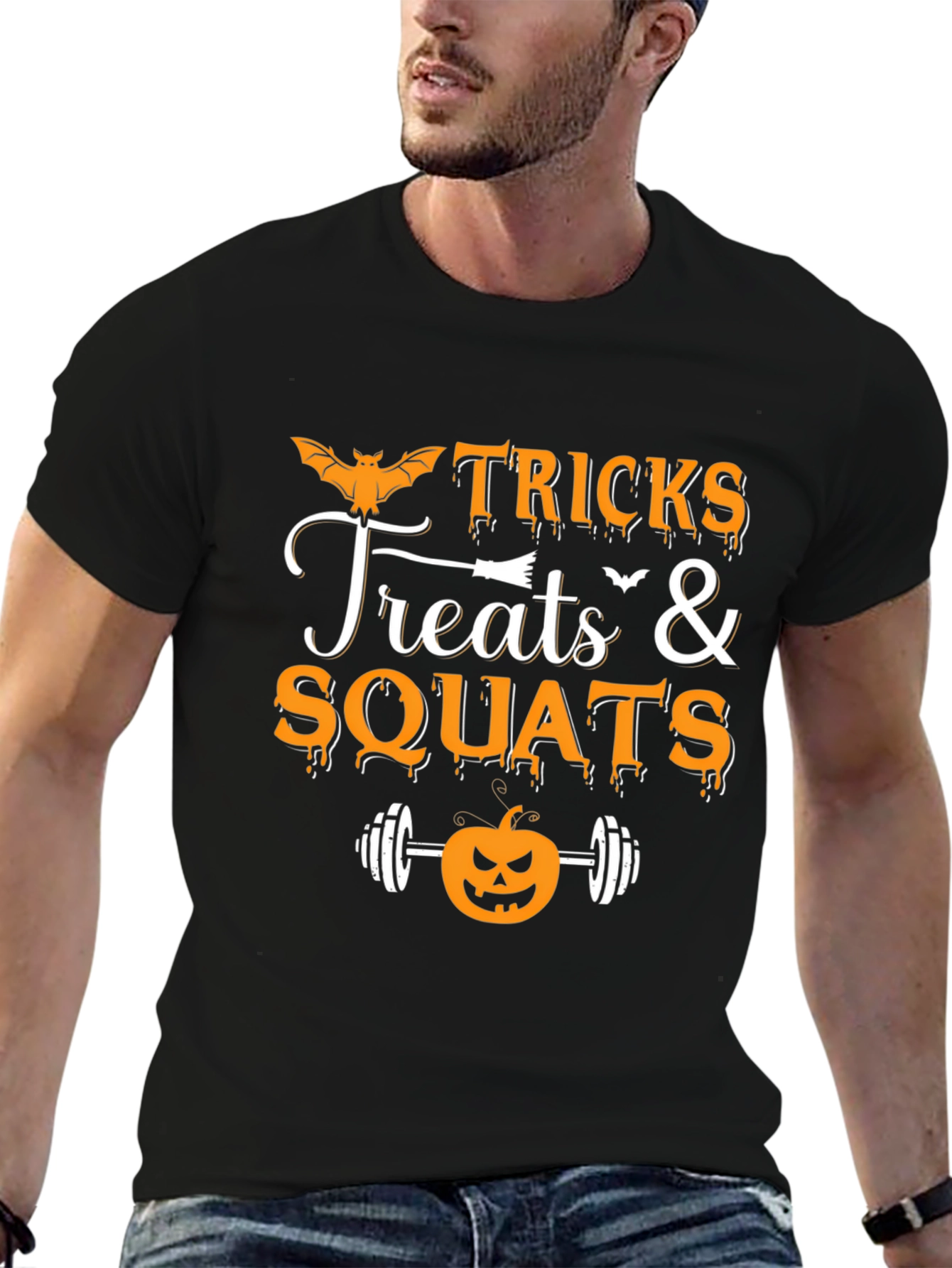 Tricks Treats & Squats Halloween Gym T-Shirt
