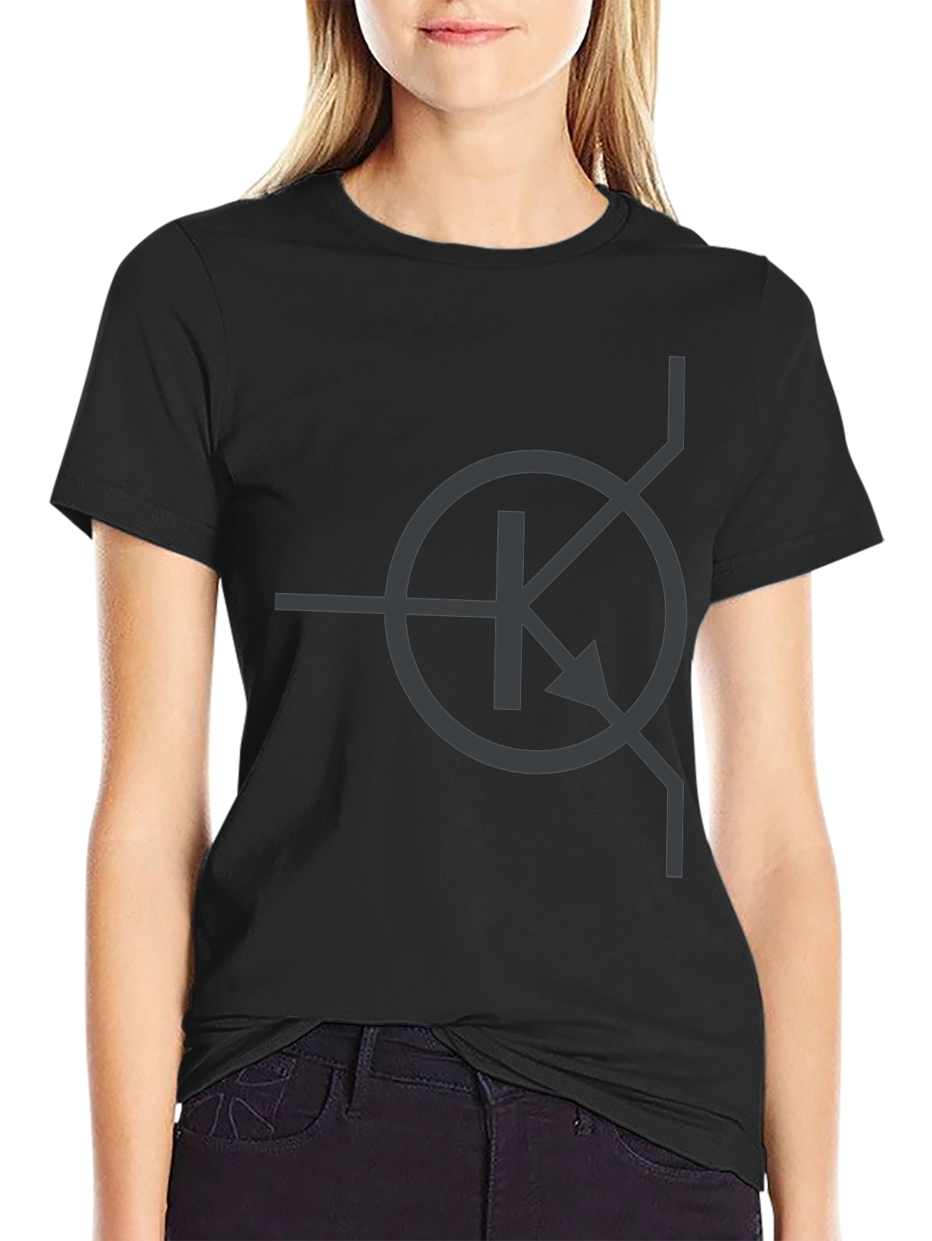 Electronics Geek Transistor Symbol T-Shirt - Black