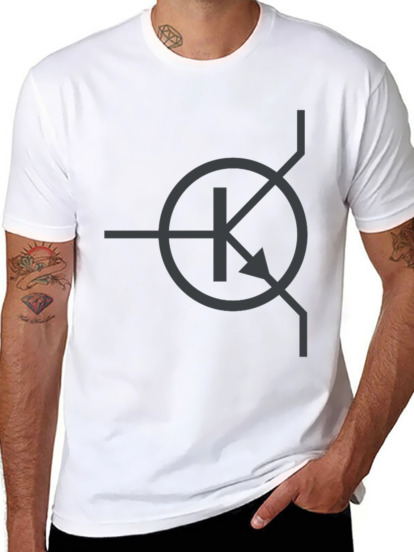 Electronics Geek Transistor Symbol T-Shirt - Black
