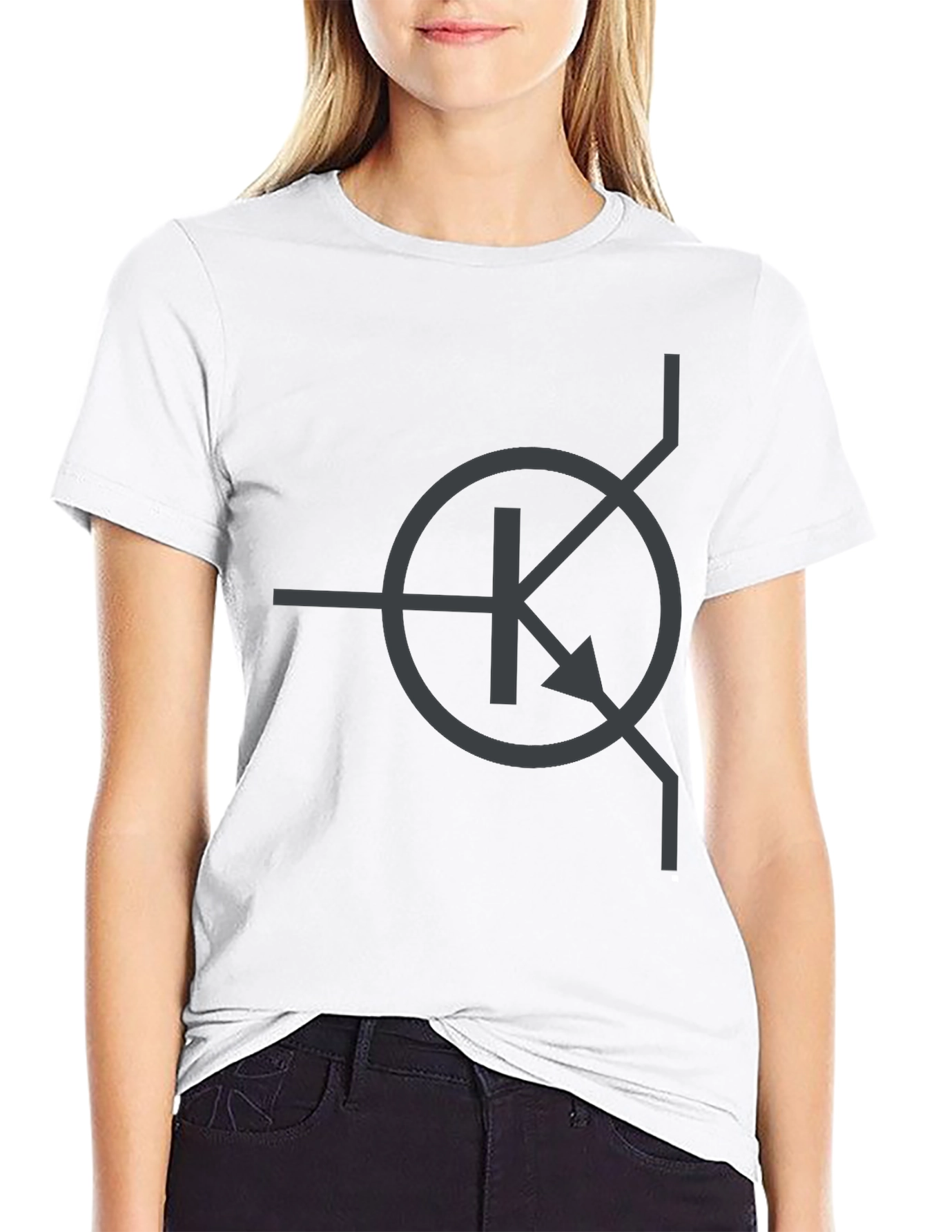 Electronics Geek Transistor Symbol T-Shirt - Black