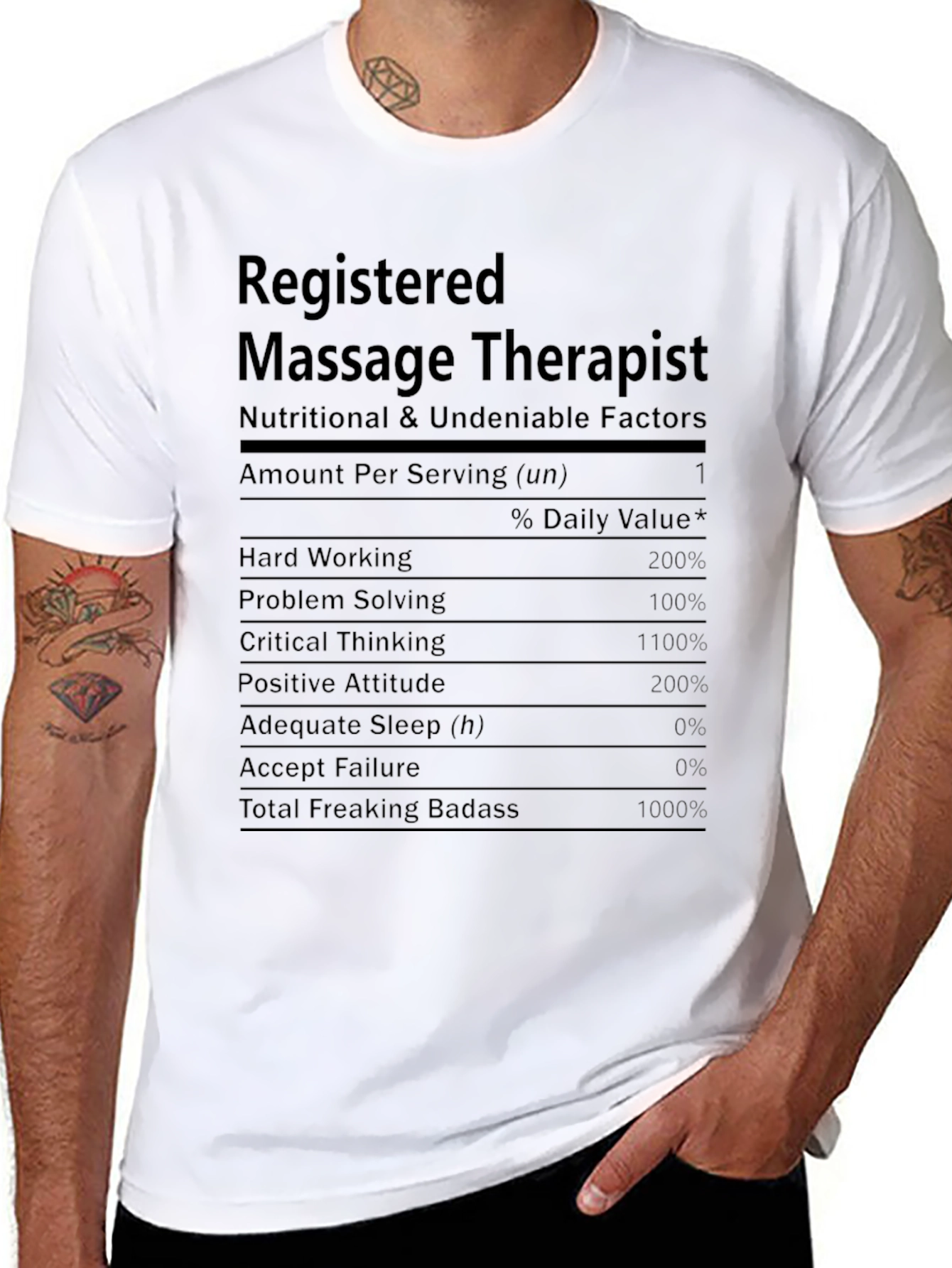 Massage Therapist Nutritional Facts T-Shirt
