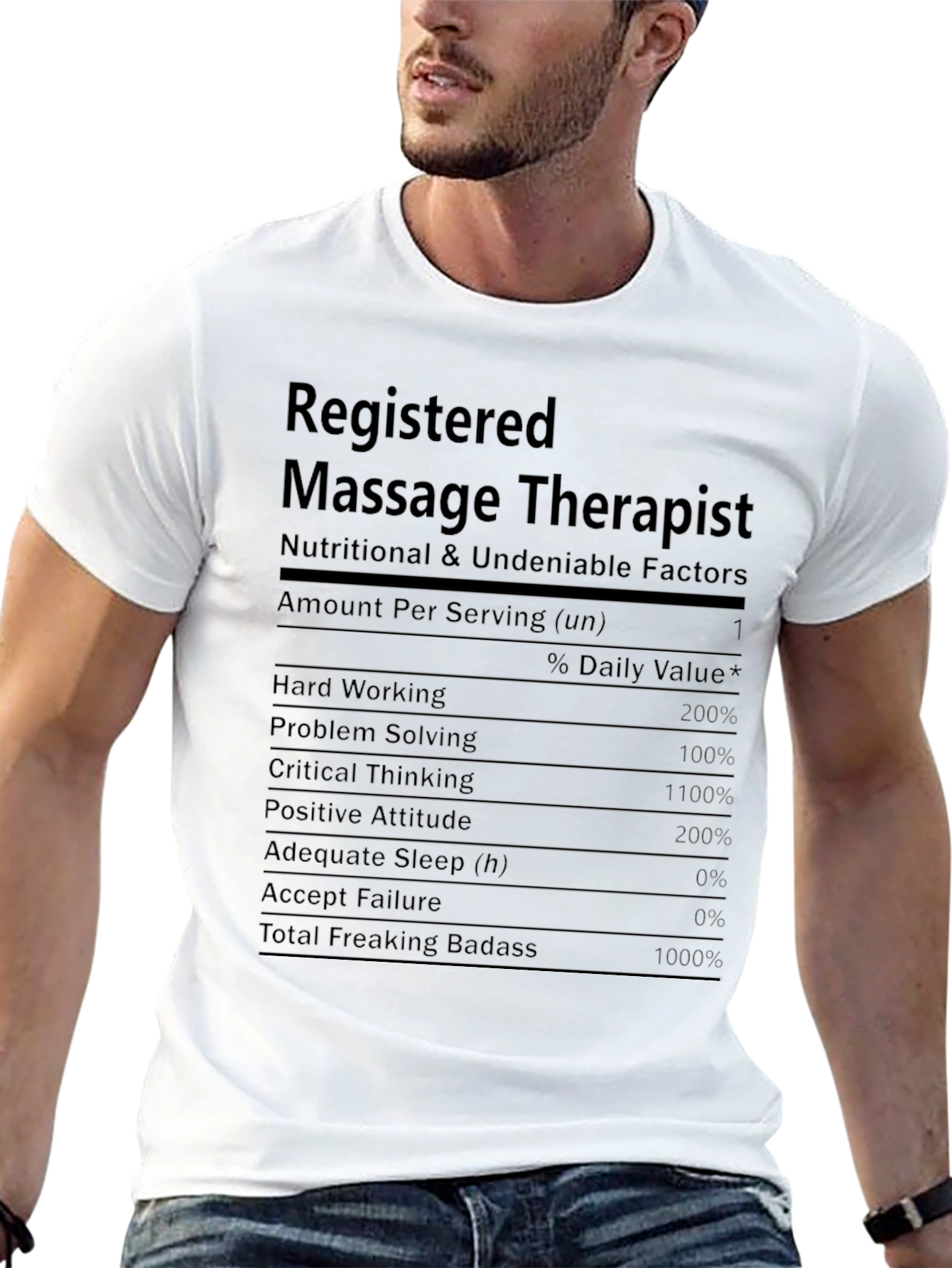 Massage Therapist Nutritional Facts T-Shirt