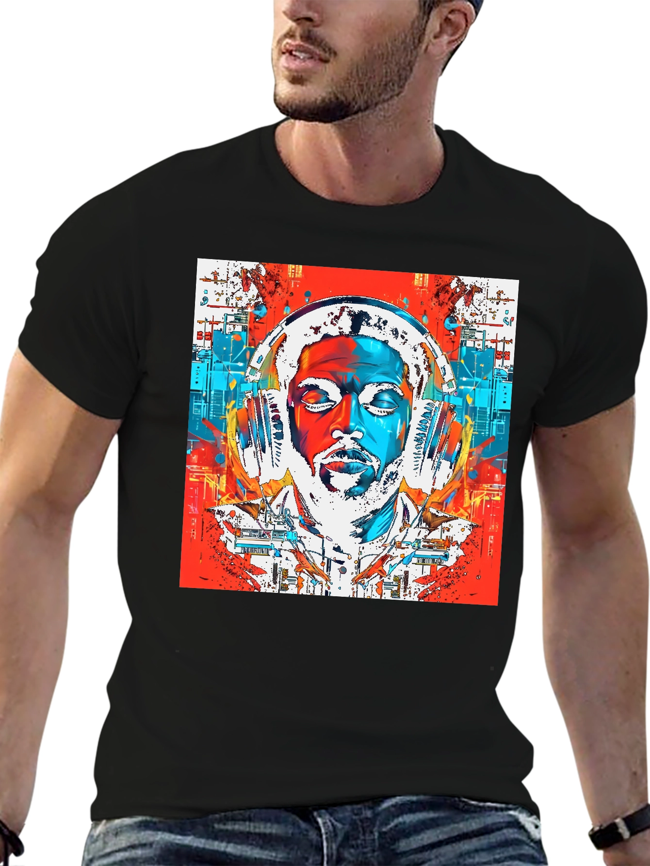 Vibrant Graphic Tee - Modern Abstract Design