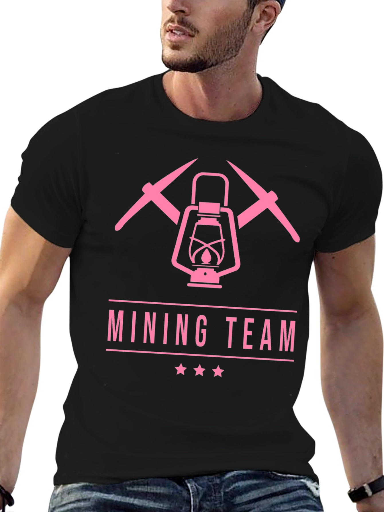 Mining Team Graphic T-Shirt - Miners Lantern & Pickaxes