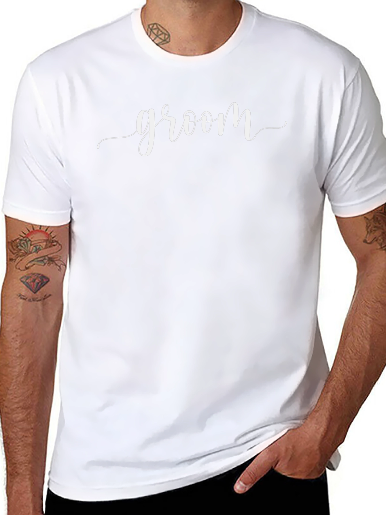 Groom Script Black T-Shirt - Wedding Apparel