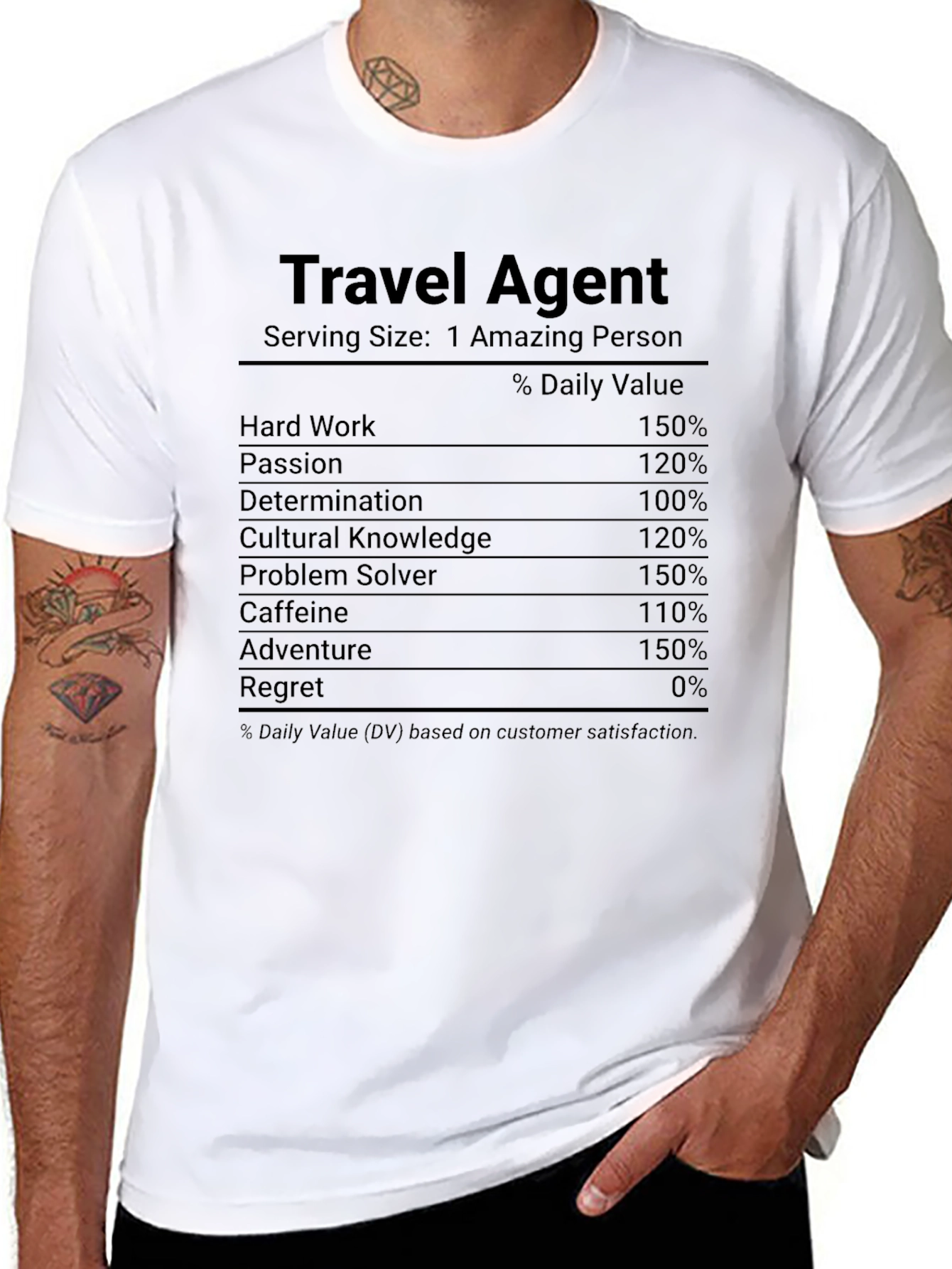 Travel Agent Nutrition Facts T-Shirt