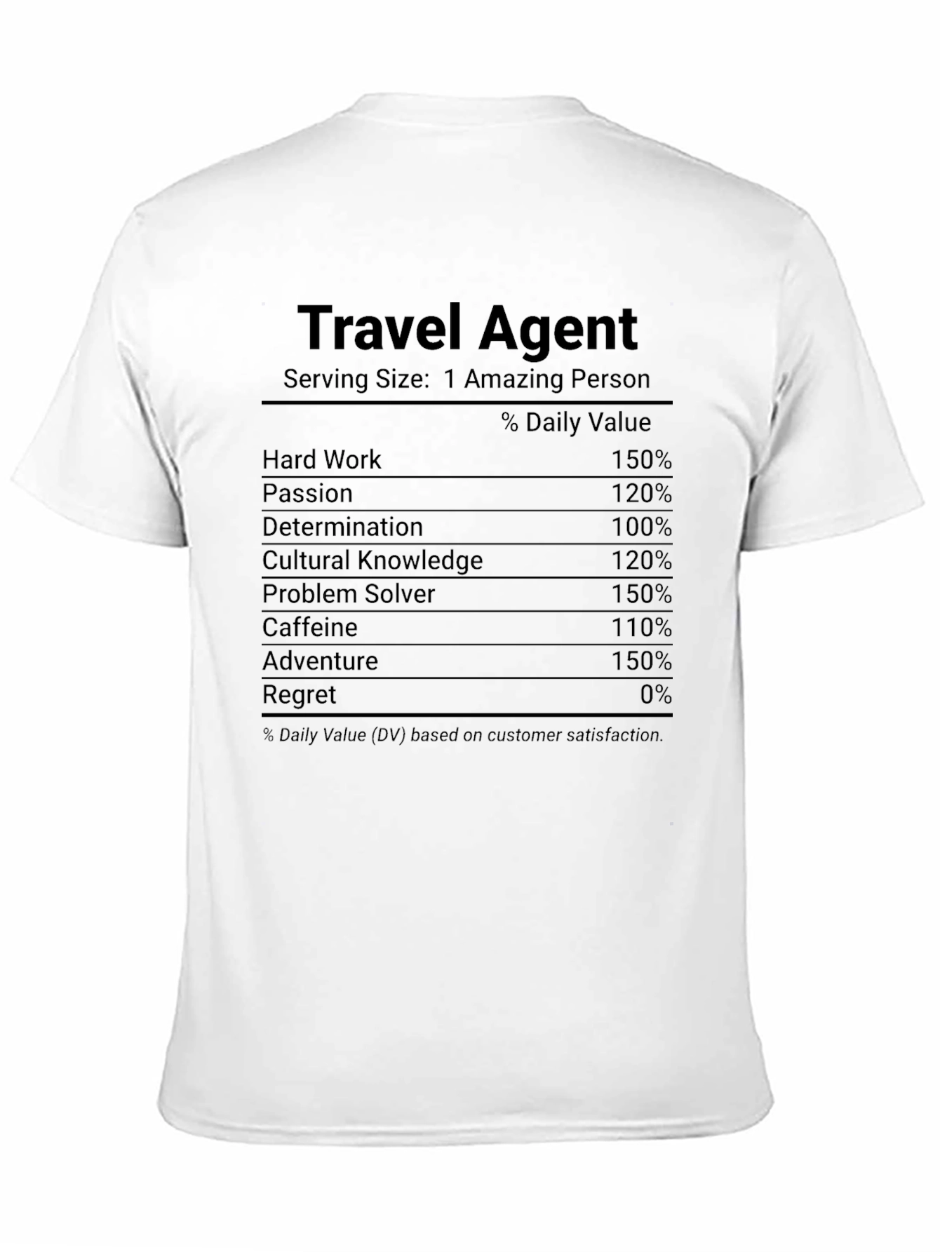 Travel Agent Nutrition Facts T-Shirt