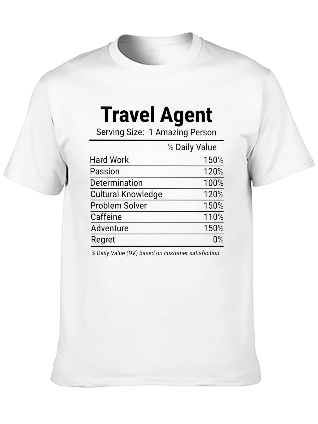 Travel Agent Nutrition Facts T-Shirt