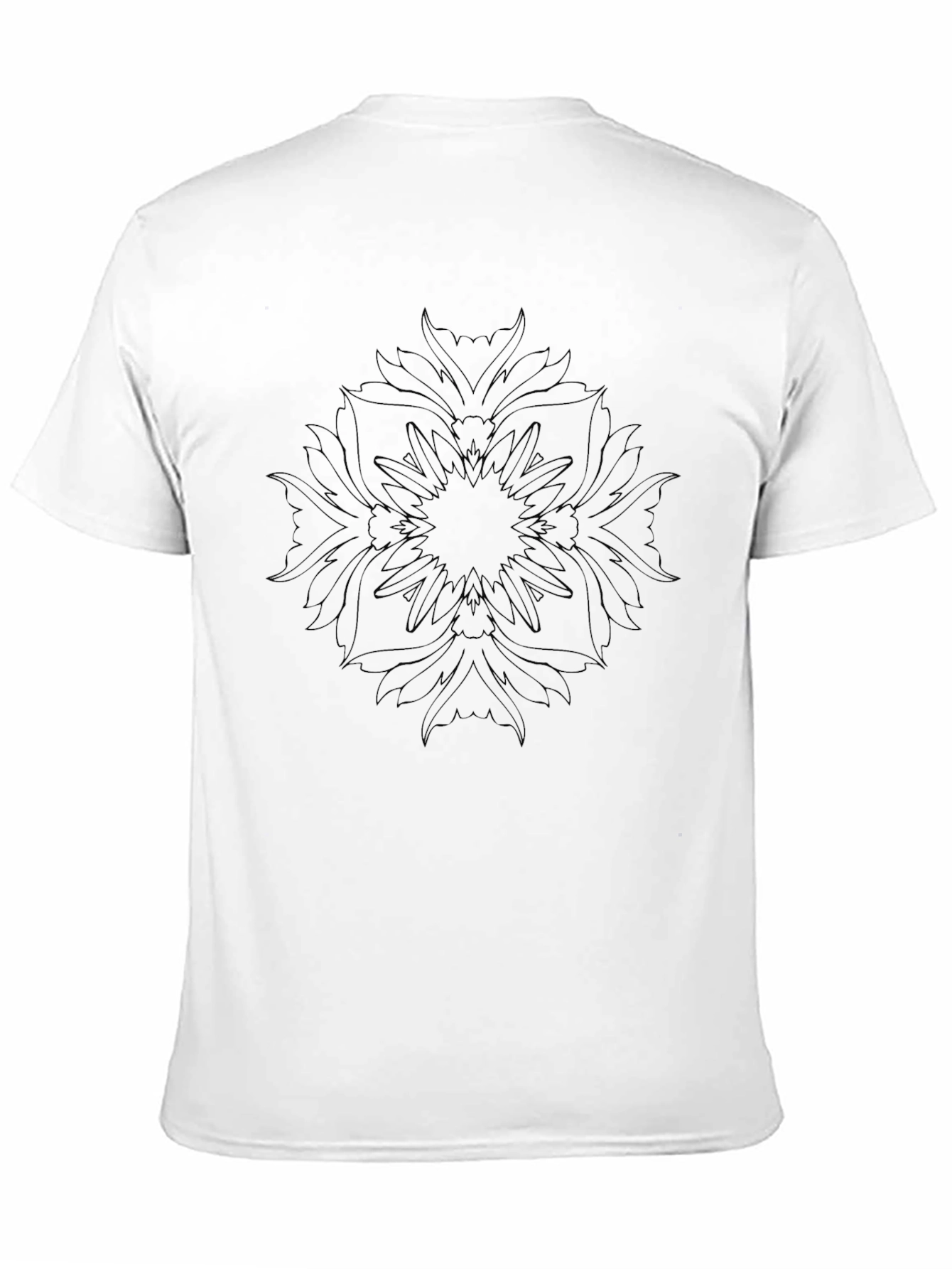 Mens Black Mandala Graphic Tee - Soft Cotton Blend