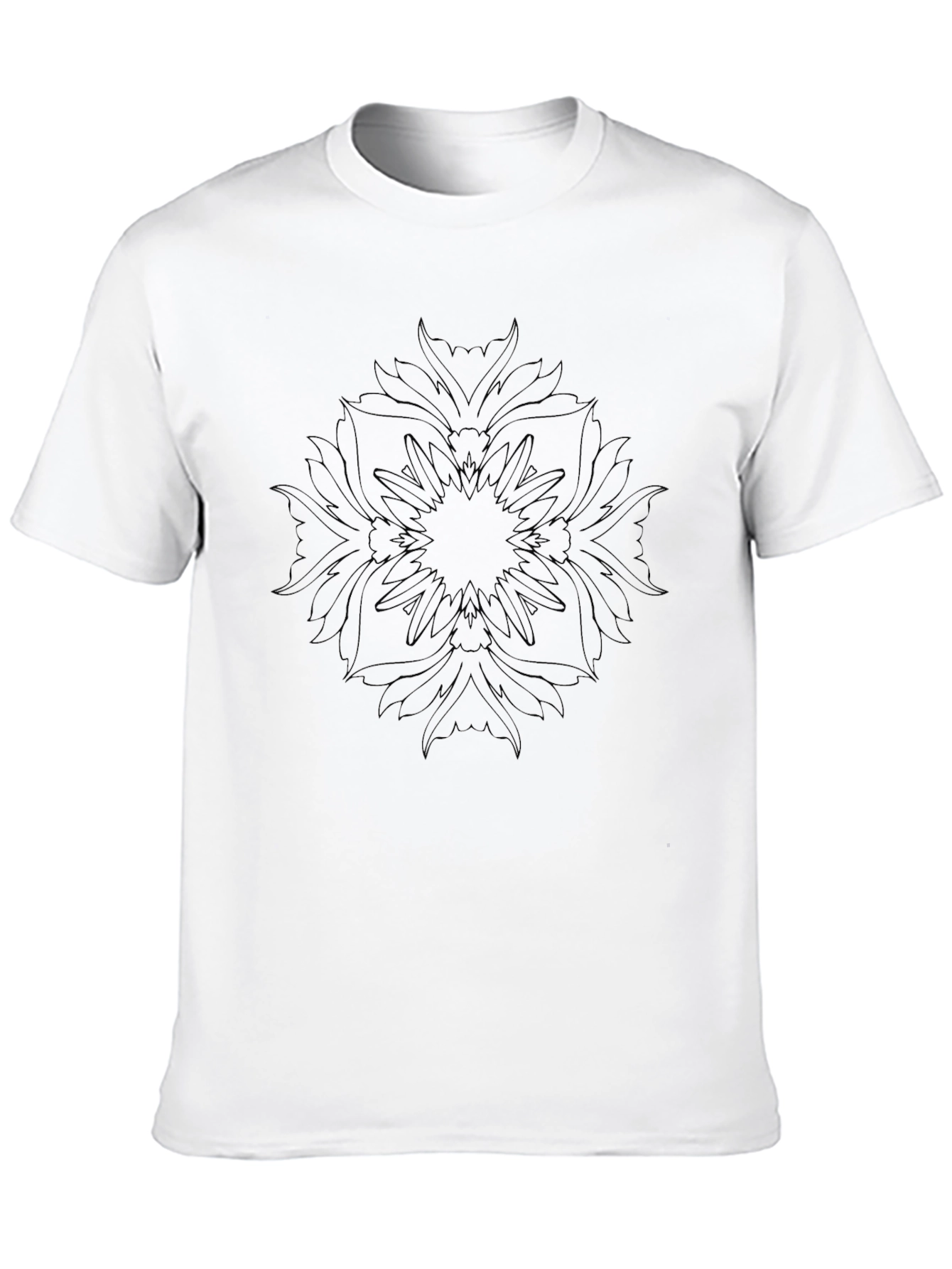 Mens Black Mandala Graphic Tee - Soft Cotton Blend