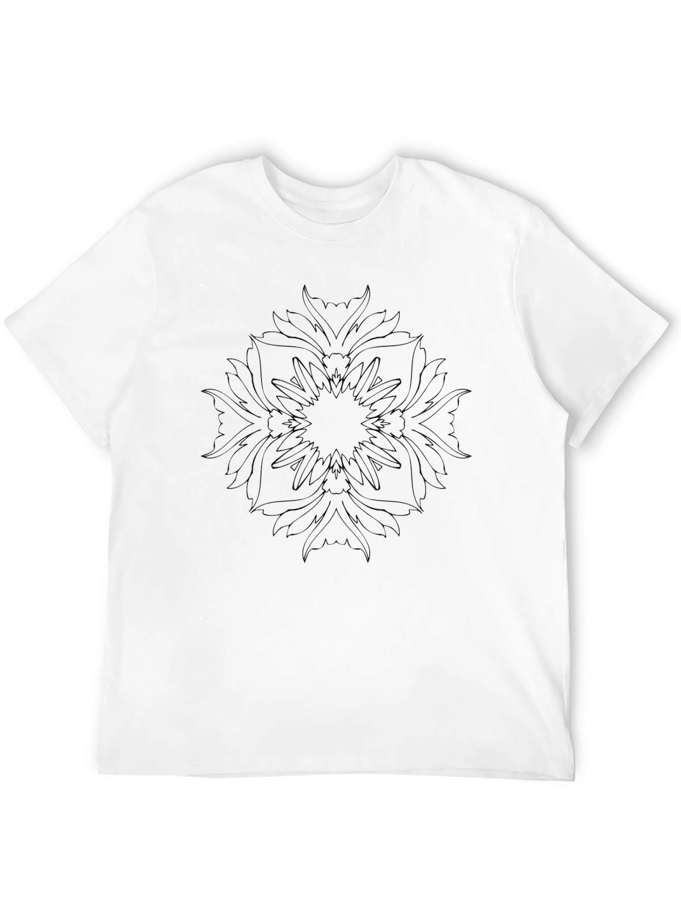 Mens Black Mandala Graphic Tee - Soft Cotton Blend