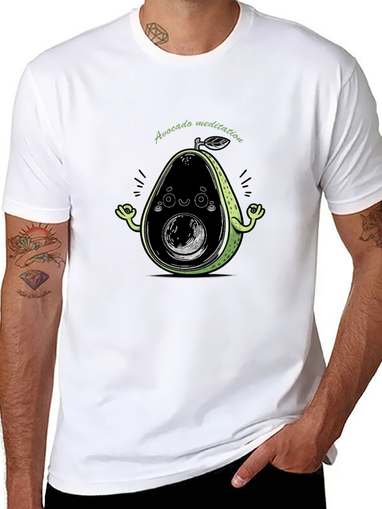Avocado Meditation Black T-Shirt