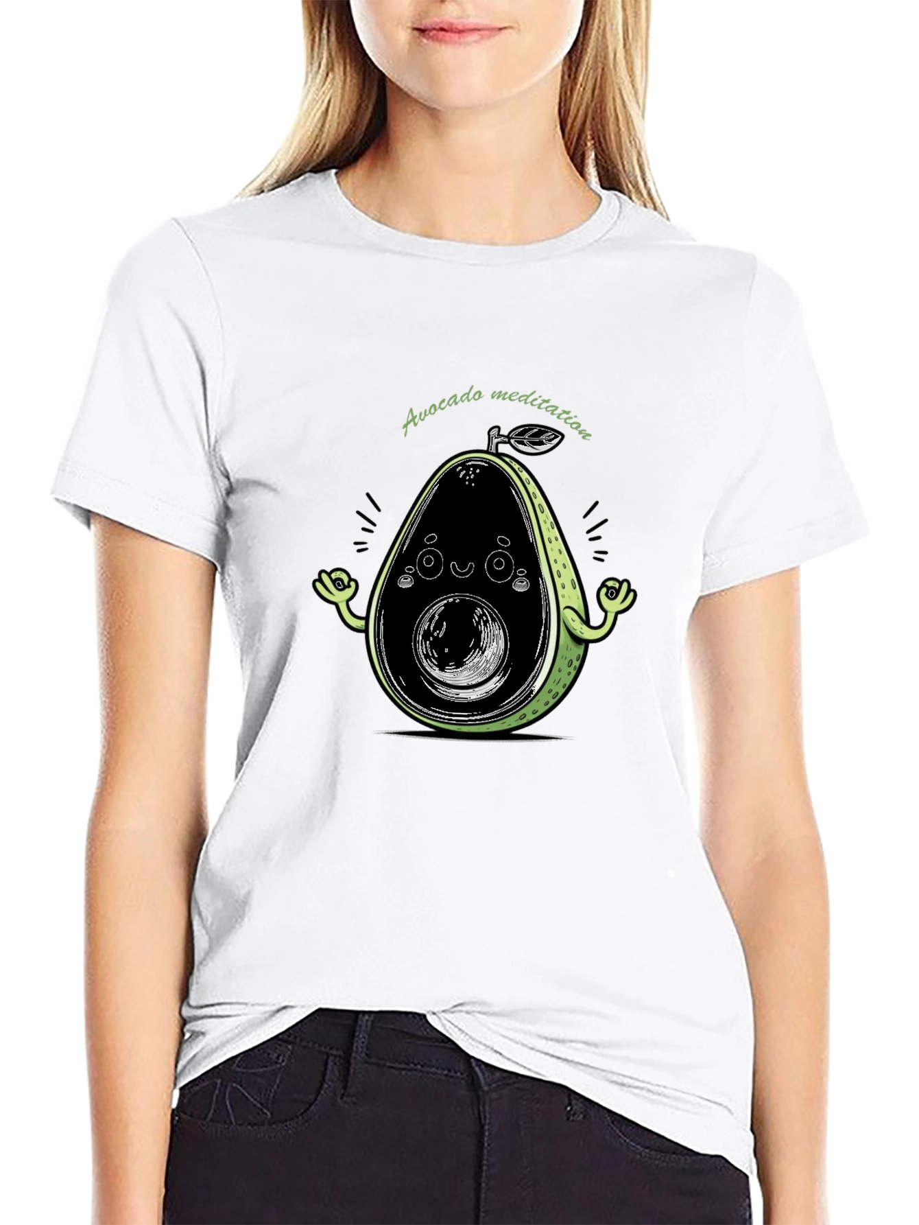 Avocado Meditation Black T-Shirt
