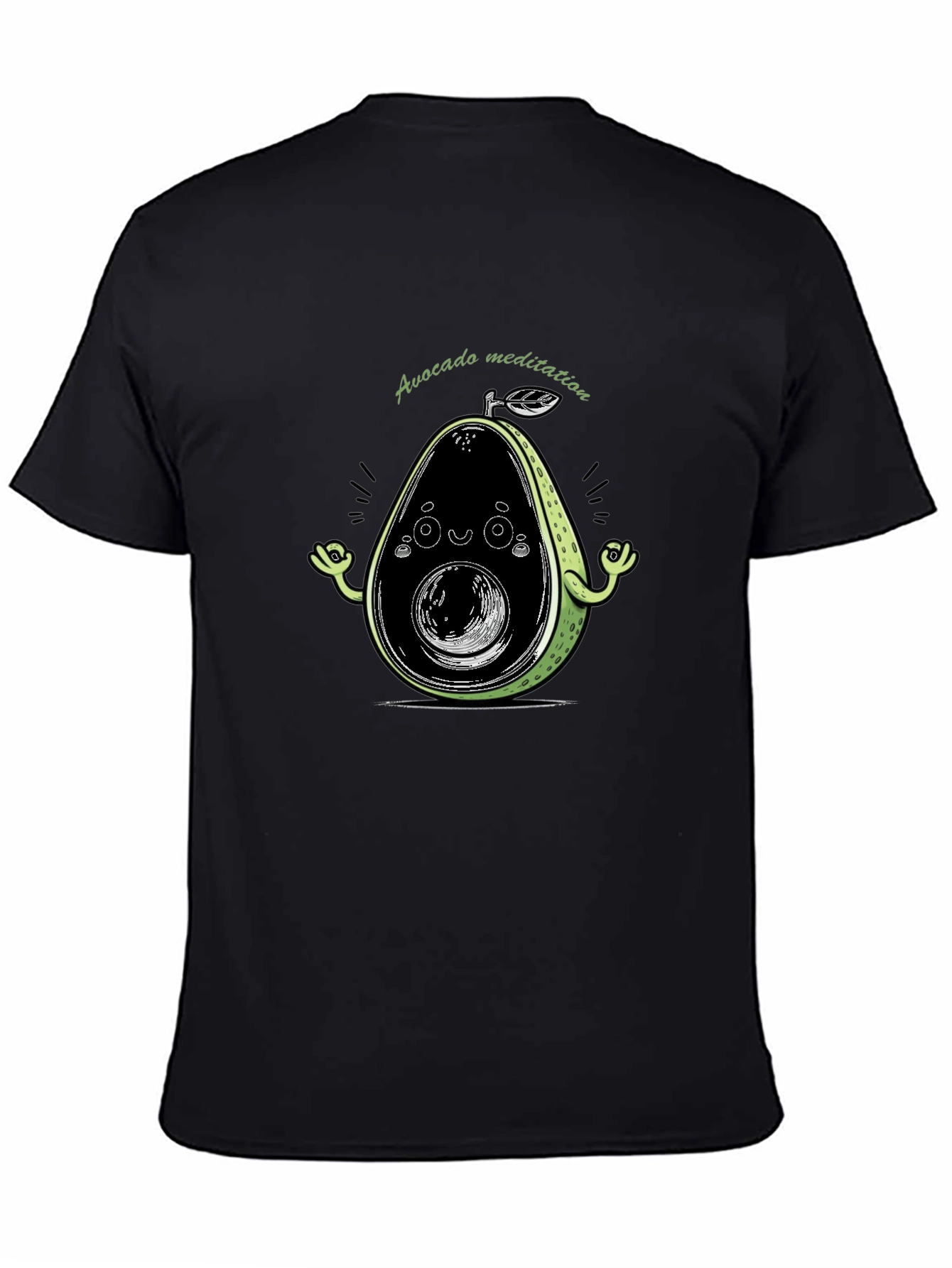 Avocado Meditation Black T-Shirt