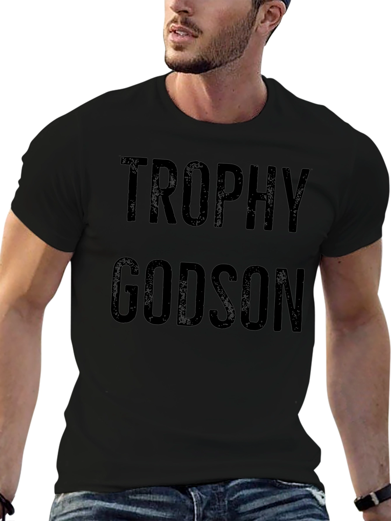 Trophy Godson Graphic Tee - Black Cotton T-Shirt