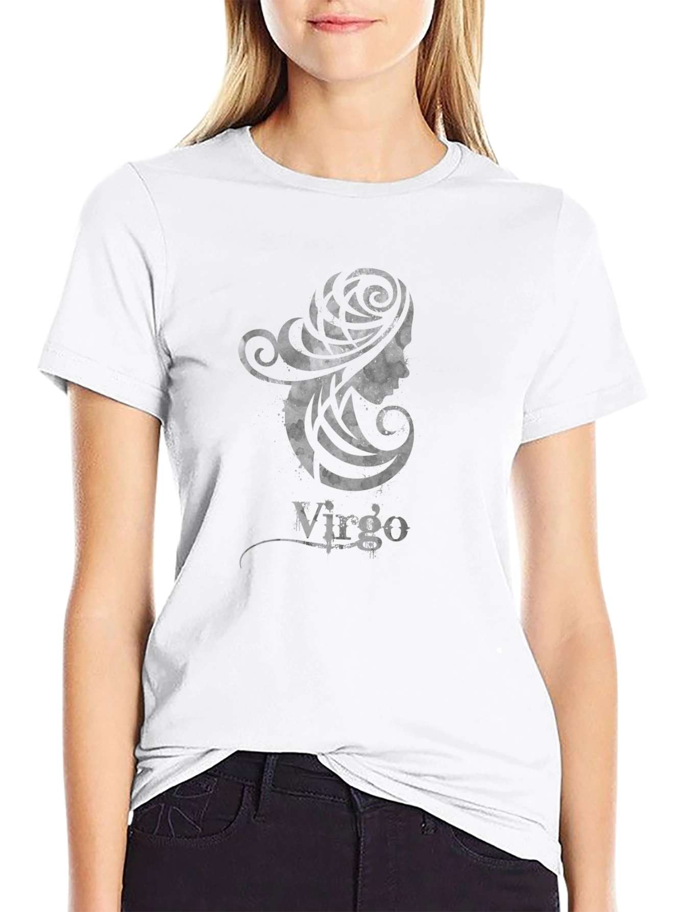 Virgo Zodiac Black Graphic T-Shirt