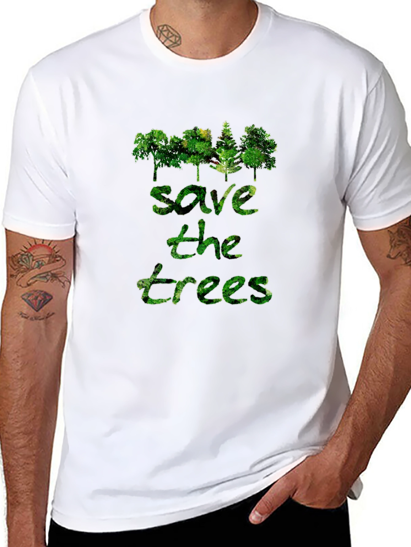Save the Trees Graphic Print T-Shirt