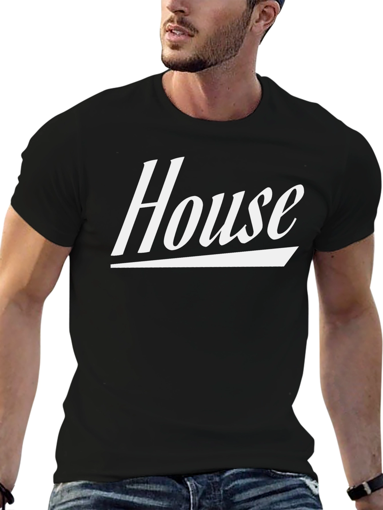 House Graphic Tee - Stylish Black T-Shirt