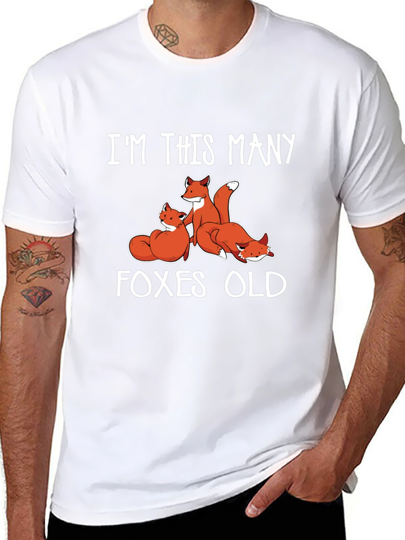 Funny Fox T-Shirt - Im This Many Foxes Old