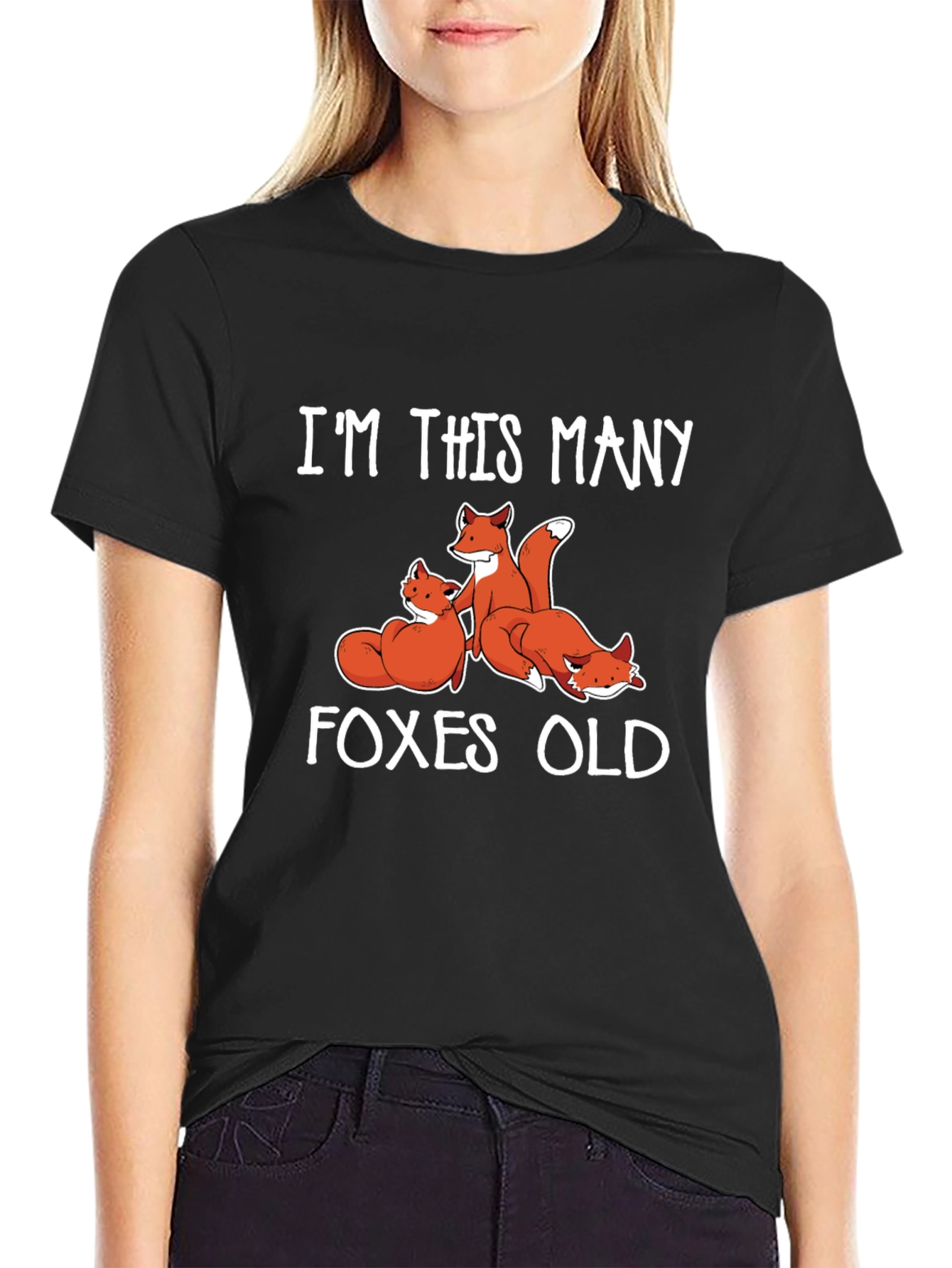 Funny Fox T-Shirt - Im This Many Foxes Old