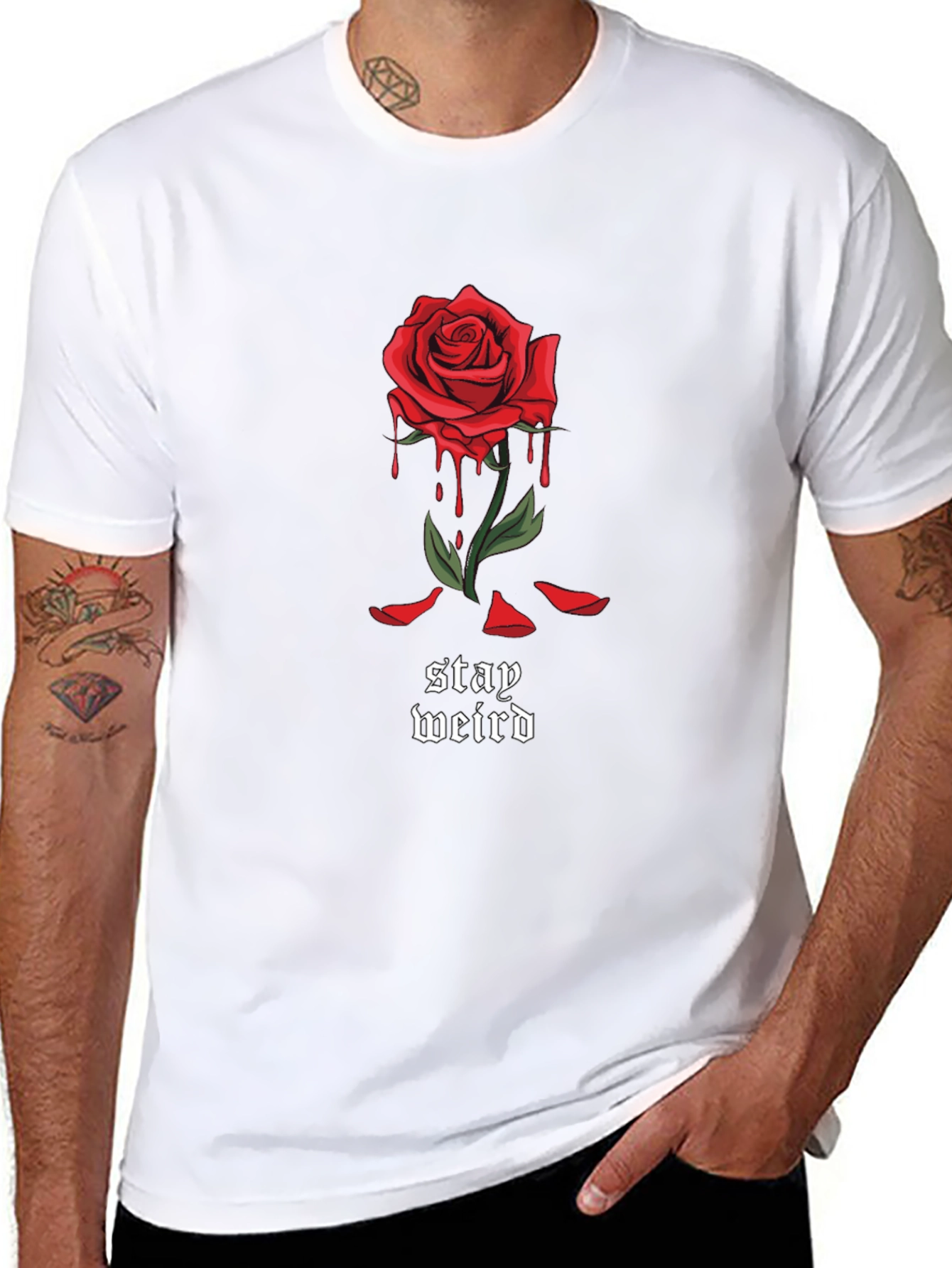 Stay Weird Rose Graphic Tee