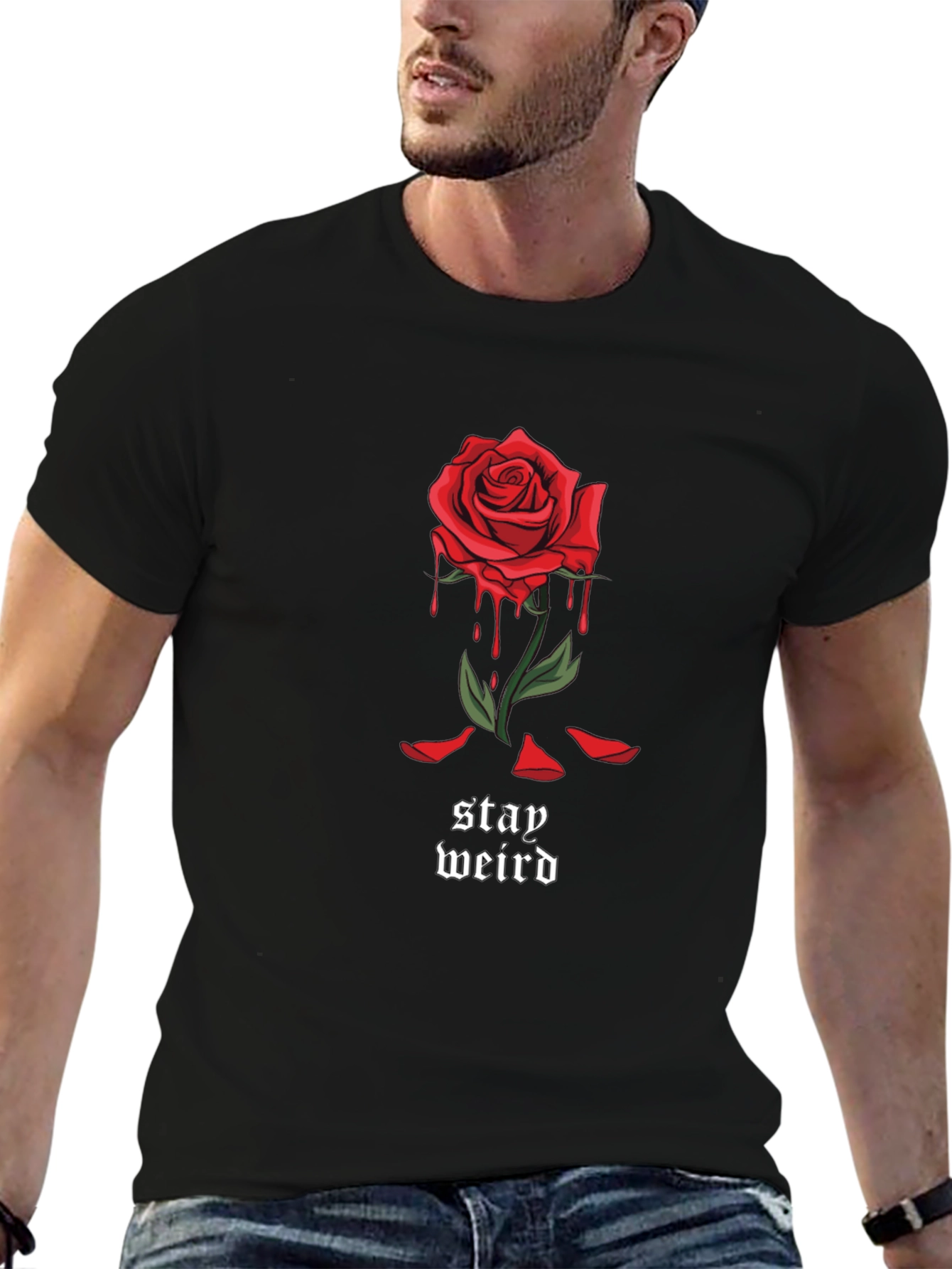 Stay Weird Rose Graphic Tee