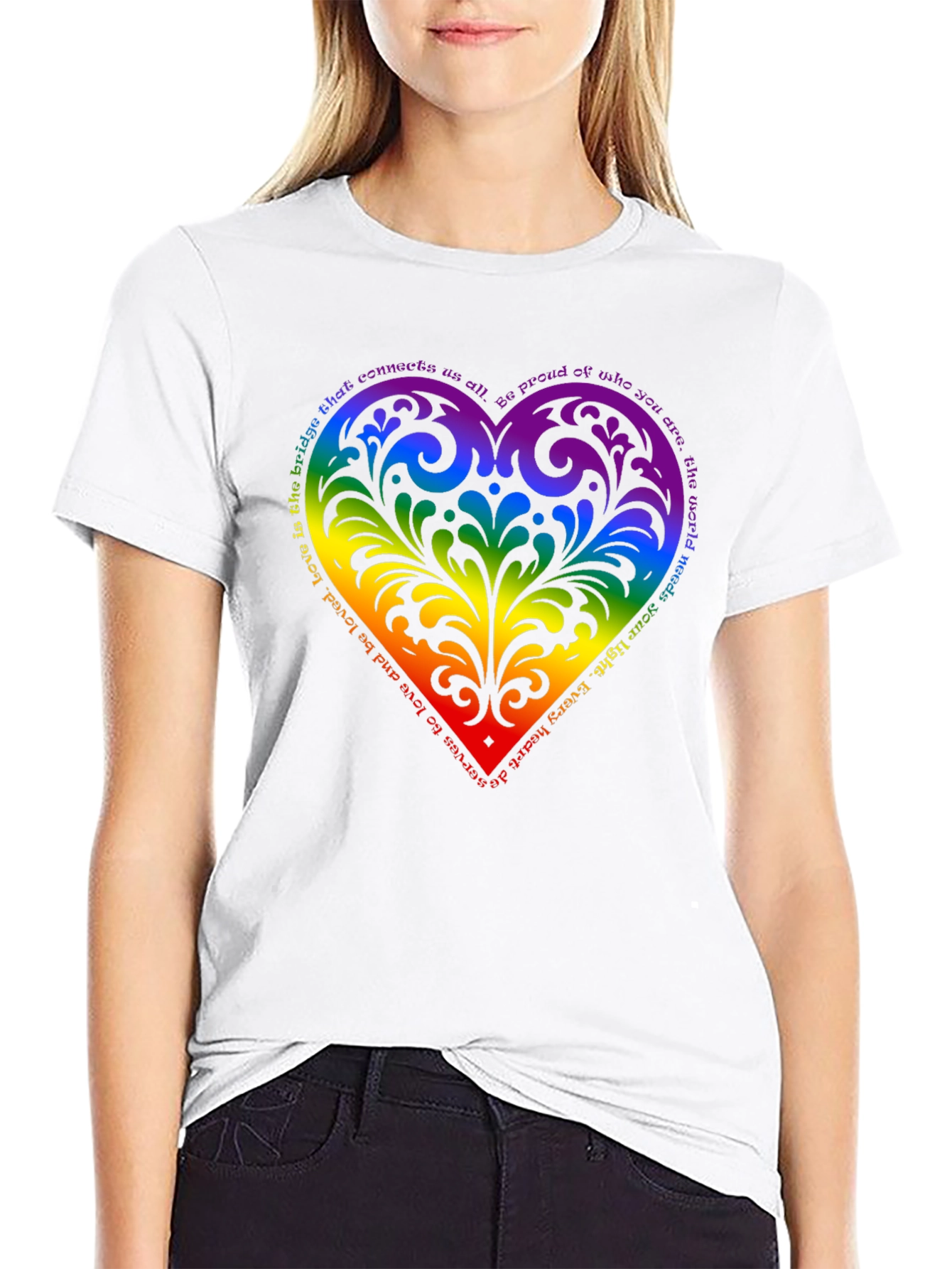 Pride Heart T-Shirt - Love is the Bridge