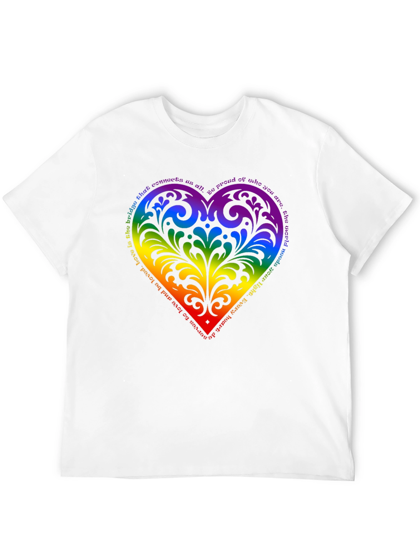 Pride Heart T-Shirt - Love is the Bridge